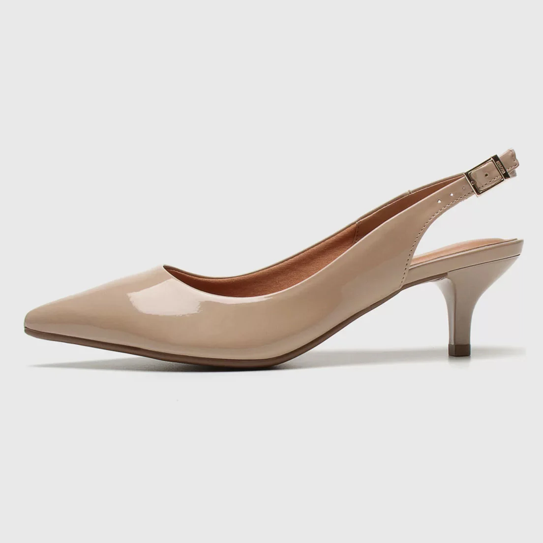 Vizzano 1122-806 Kitten Heel Slingback in Beige Patent - Image 4