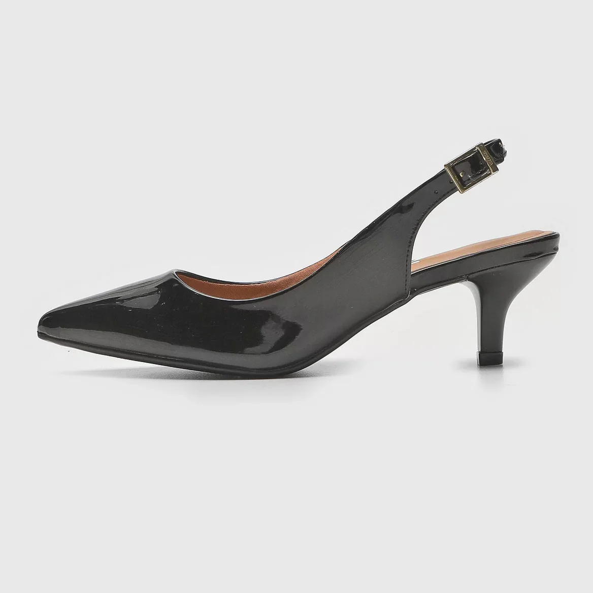 Vizzano 1122-806 Kitten Heel Slingback in Black Patent - Image 3
