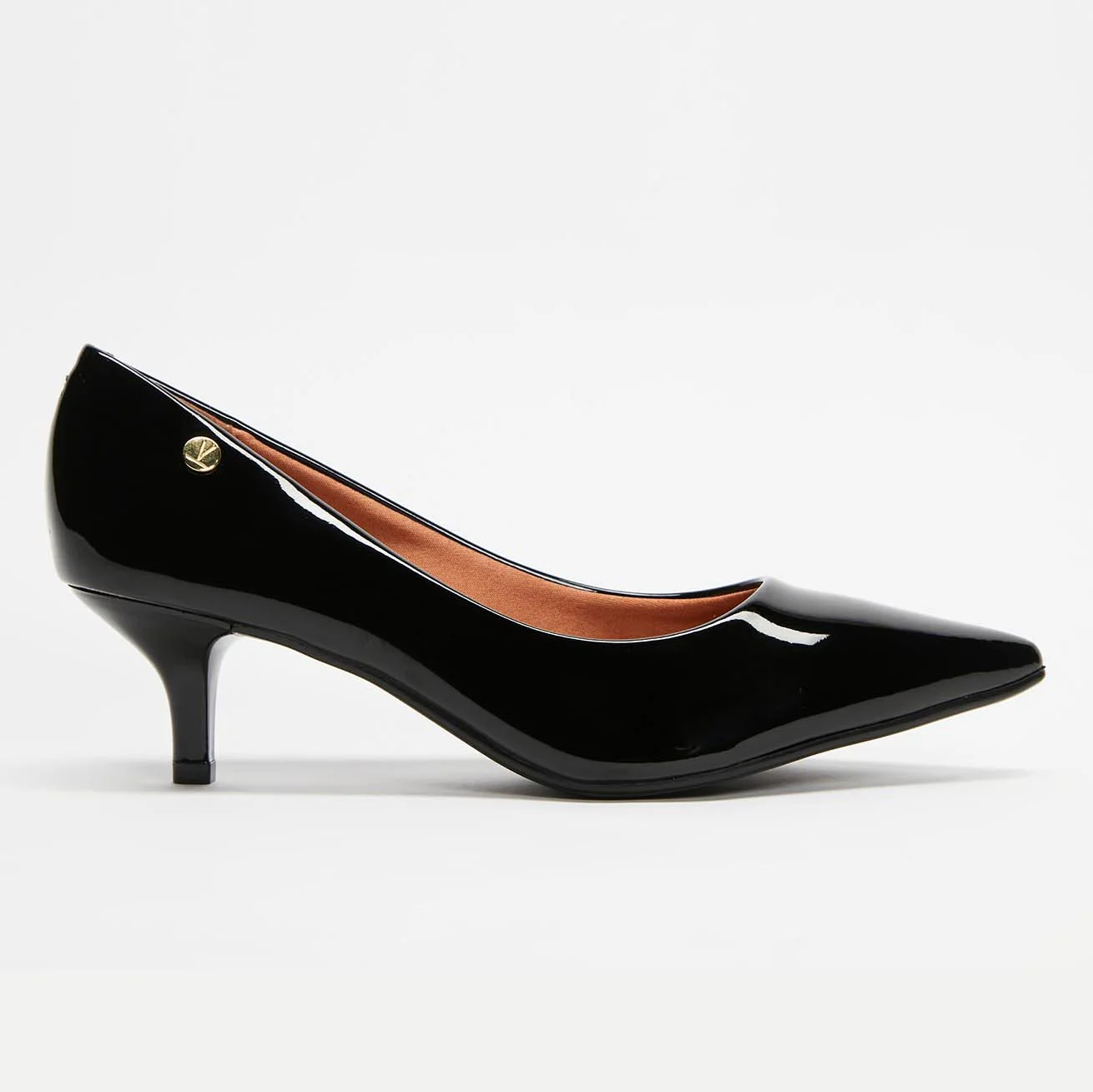 Vizzano 1122-828 Kitten Heel Pointy Toe Pump in Black Patent - Image 2