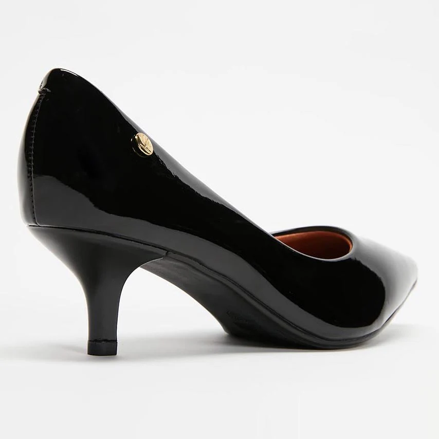 Vizzano 1122-828 Kitten Heel Pointy Toe Pump in Black Patent - Image 3