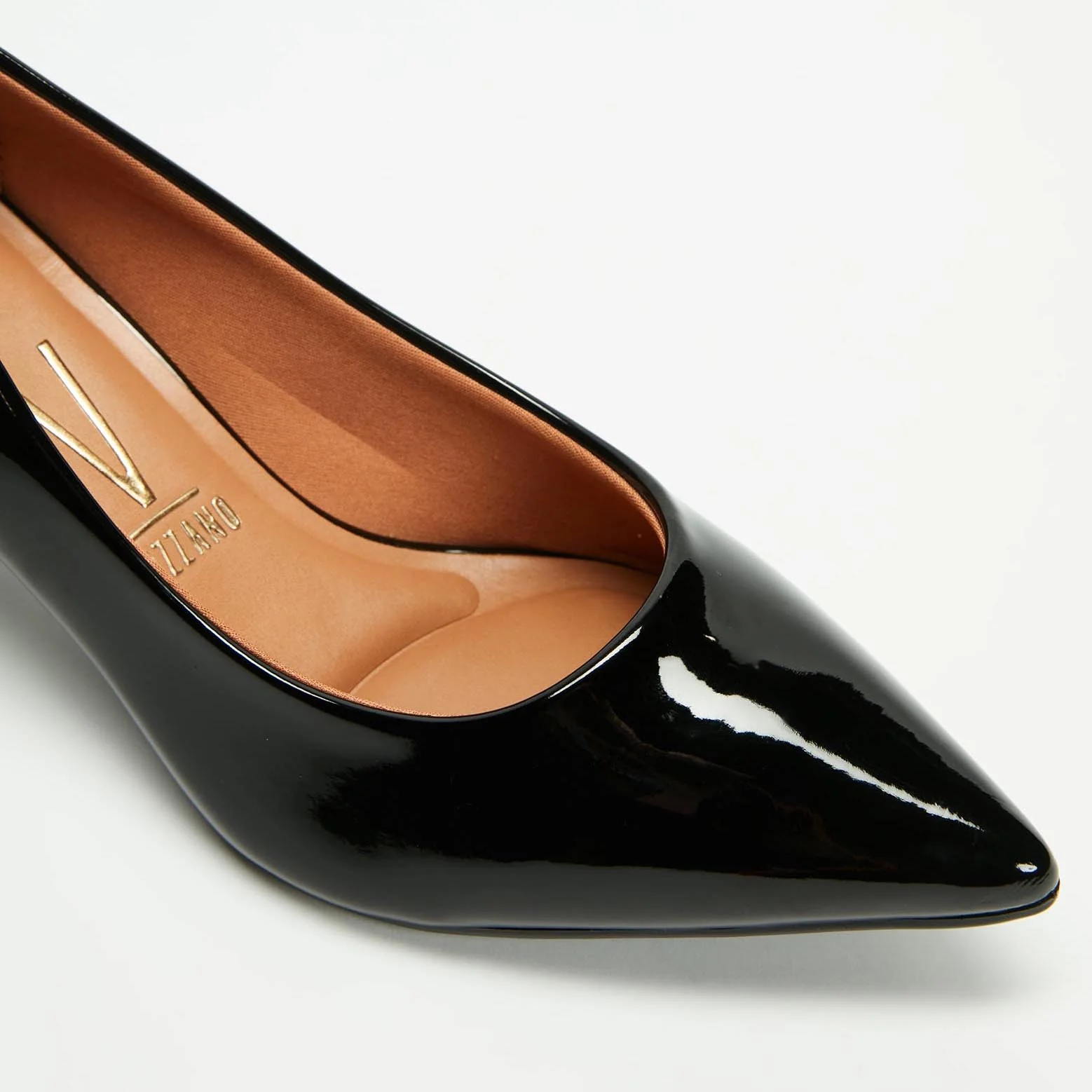 Vizzano 1122-828 Kitten Heel Pointy Toe Pump in Black Patent - Image 5