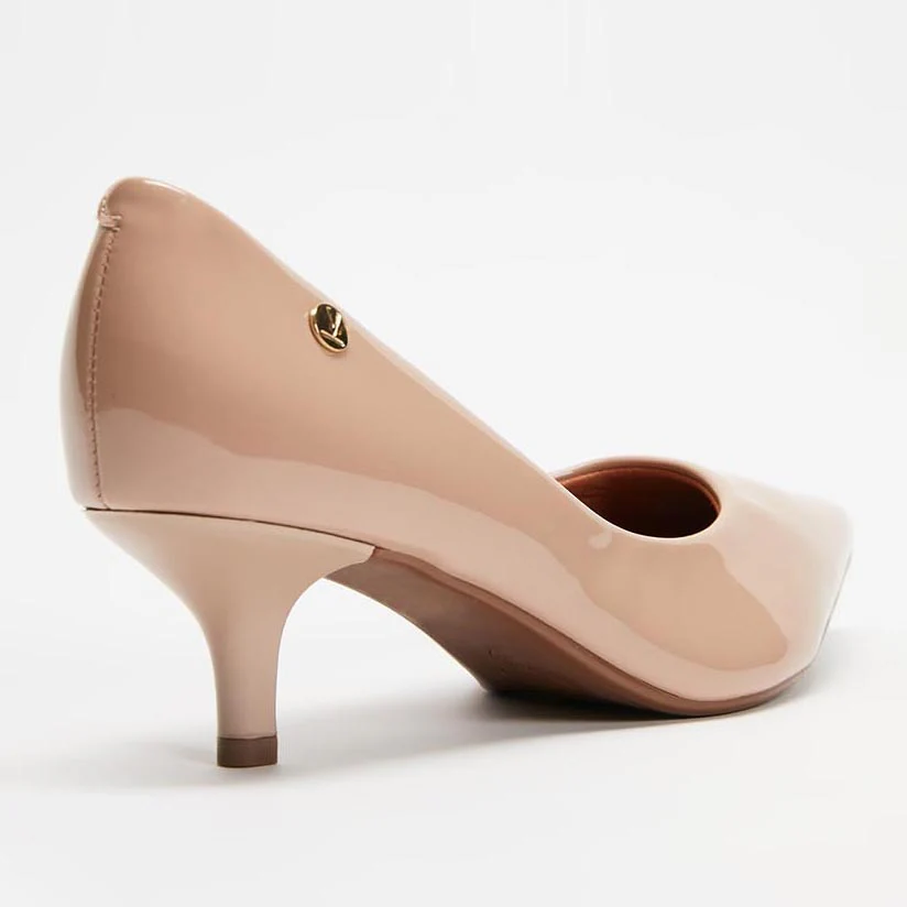 Vizzano 1122-828 Kitten Heel Pointy Toe Pump in Beige Patent - Image 3