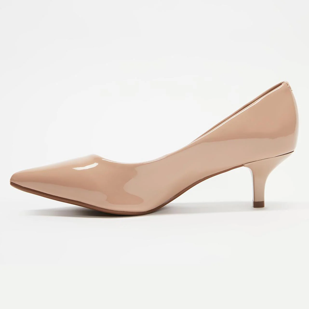 Vizzano 1122-828 Kitten Heel Pointy Toe Pump in Beige Patent - Image 4