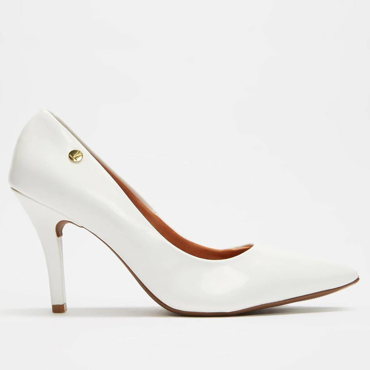 Vizzano 1184-1101 Pointy Toe Pump in White Patent - Image 2