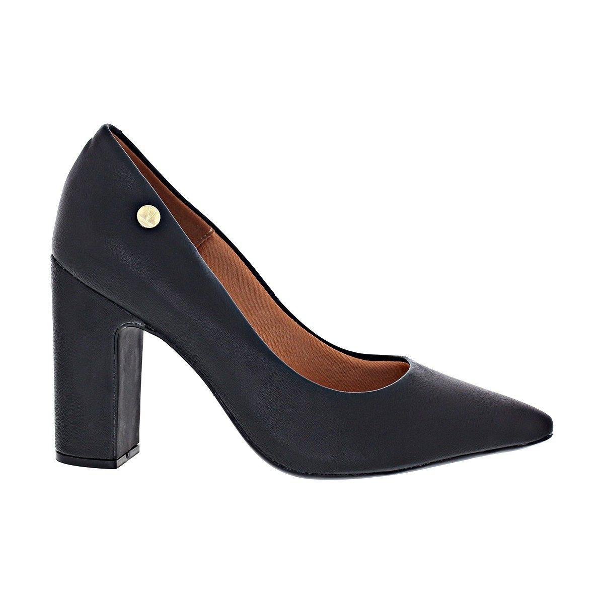 Vizzano 1285-400 Block Heel Pointy Toe Pump in Black Napa - Image 2