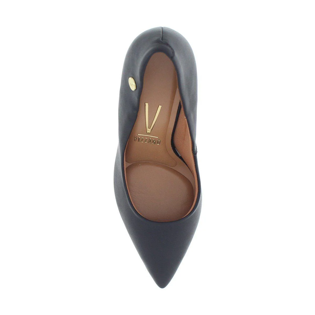 Vizzano 1285-400 Block Heel Pointy Toe Pump in Black Napa - Image 3