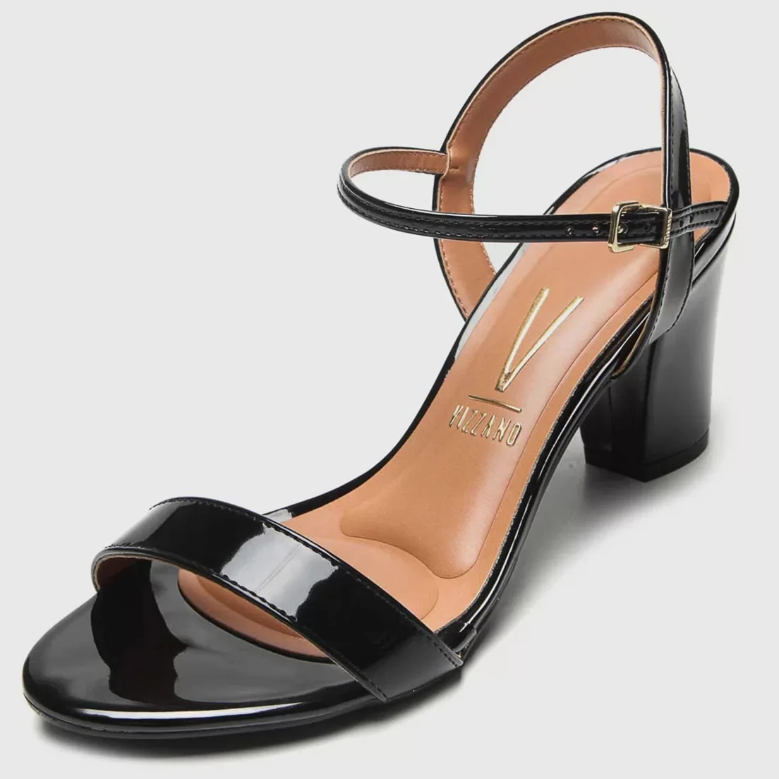 Vizzano 6262-474 Block Heel Sandal in Black Patent - Image 2