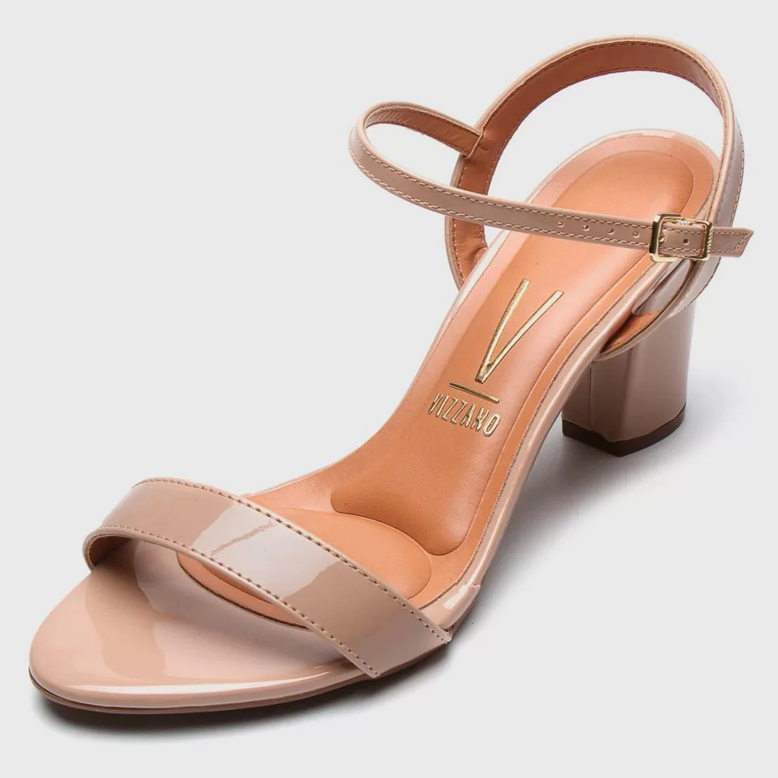 Vizzano 6262-474 Block Heel Sandal in Beige Patent - Image 2
