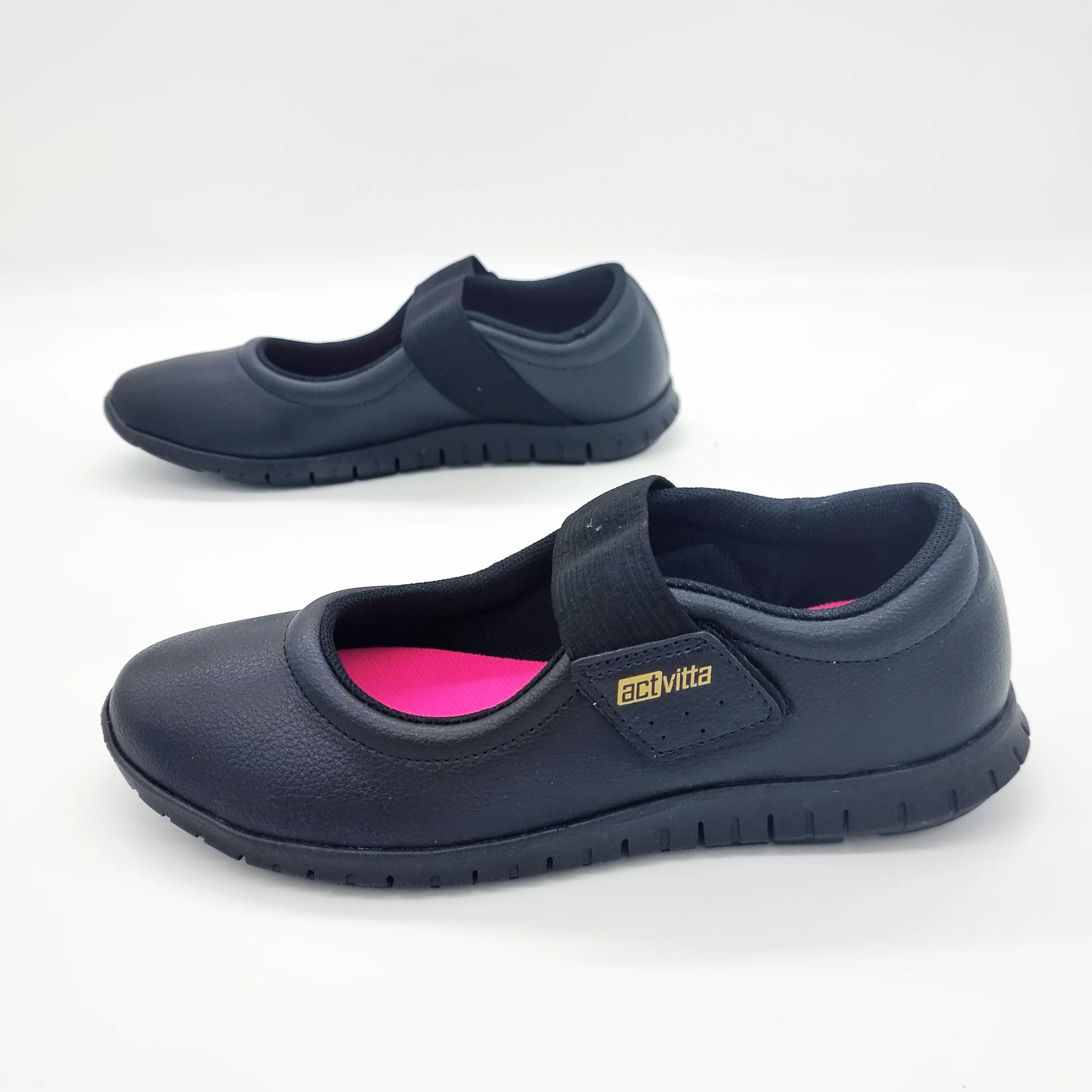 Actvitta 4202-549 Slip on Velcro Strap Sneaker in Black - Image 6