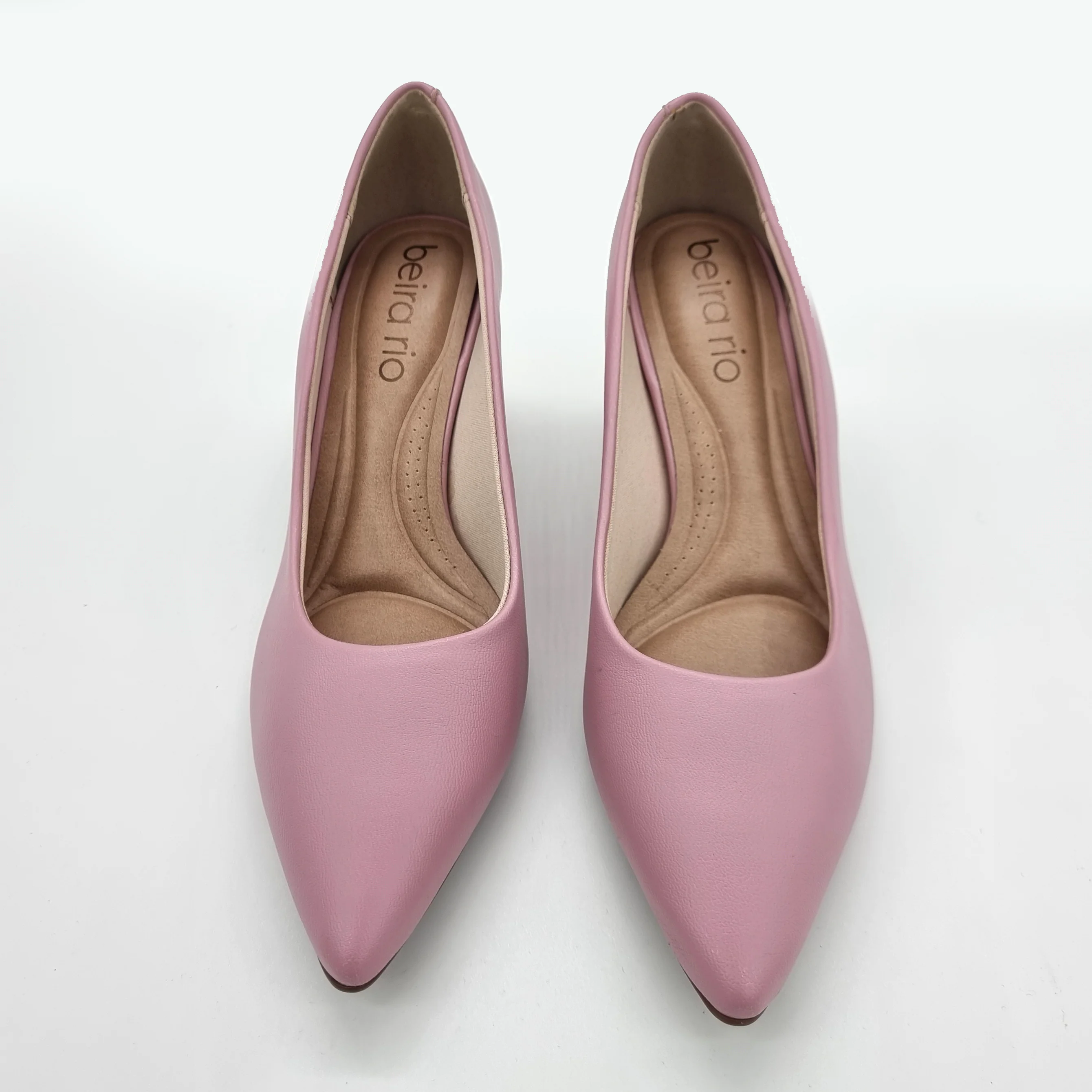 Beira Rio 4241-200 Pointy Toe Block Heel Pump in Rose Napa - Image 8