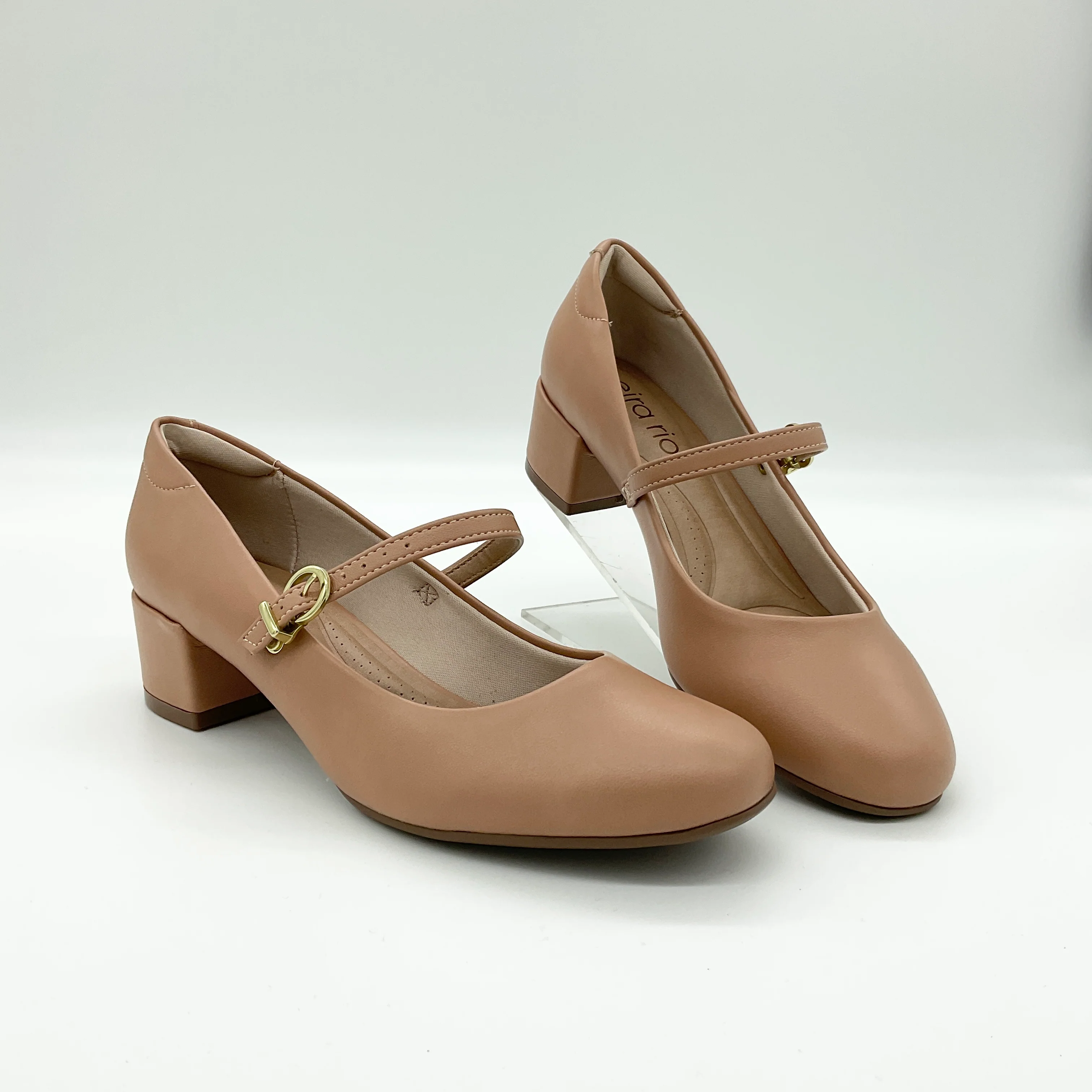 Beira Rio 4301-101 Low Heel Mary-Jane Pump in Nude Napa - Image 2