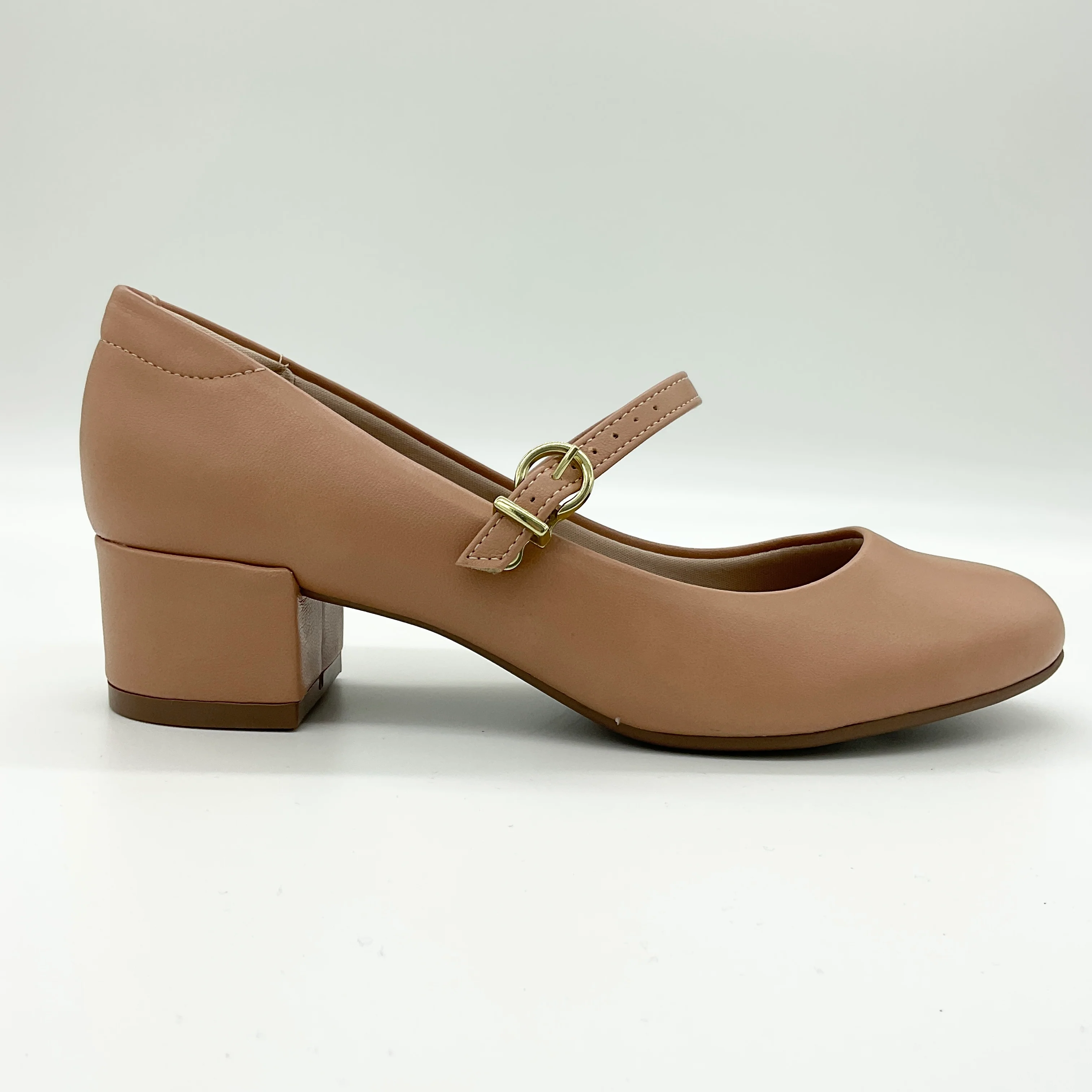 Beira Rio 4301-101 Low Heel Mary-Jane Pump in Nude Napa - Image 3