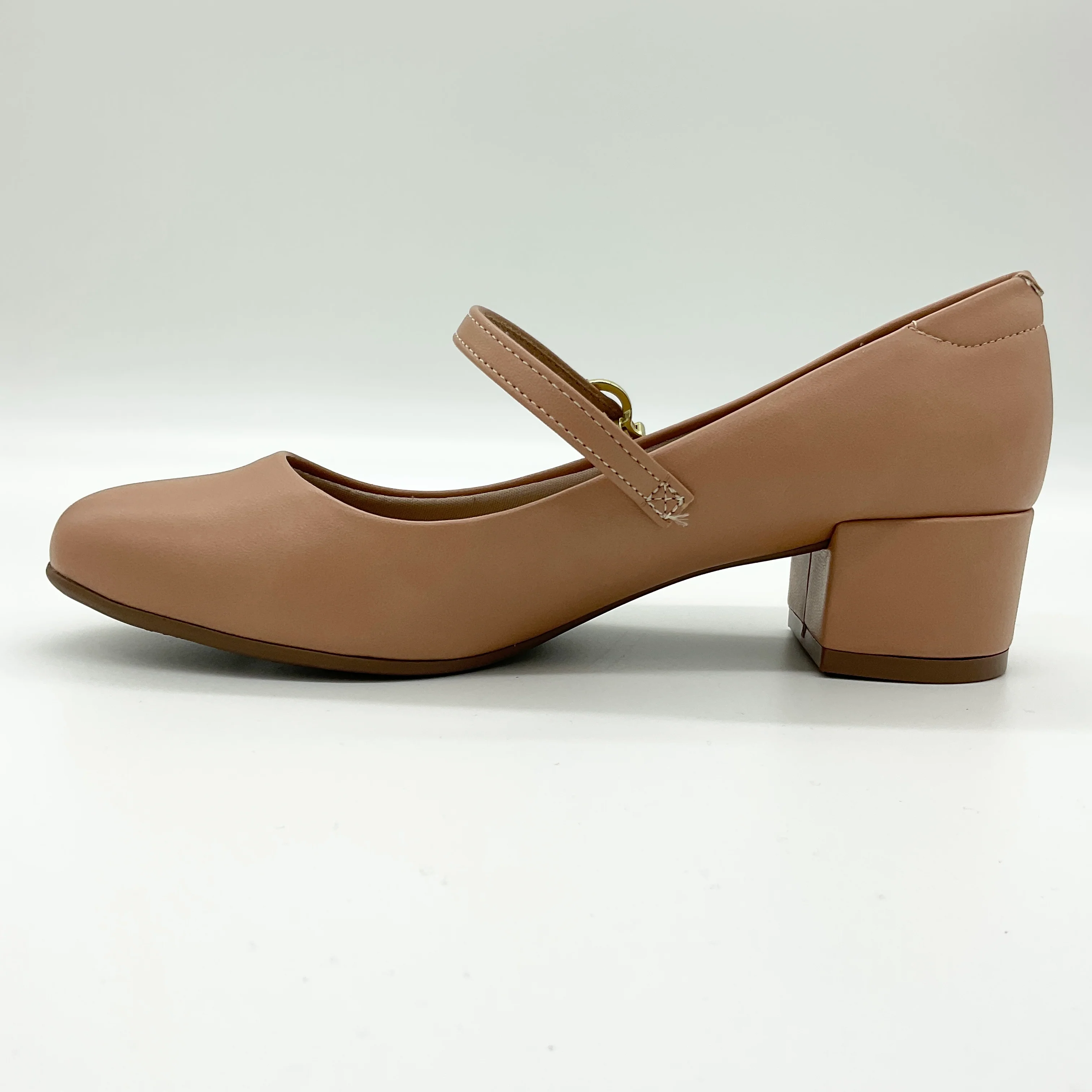 Beira Rio 4301-101 Low Heel Mary-Jane Pump in Nude Napa - Image 4