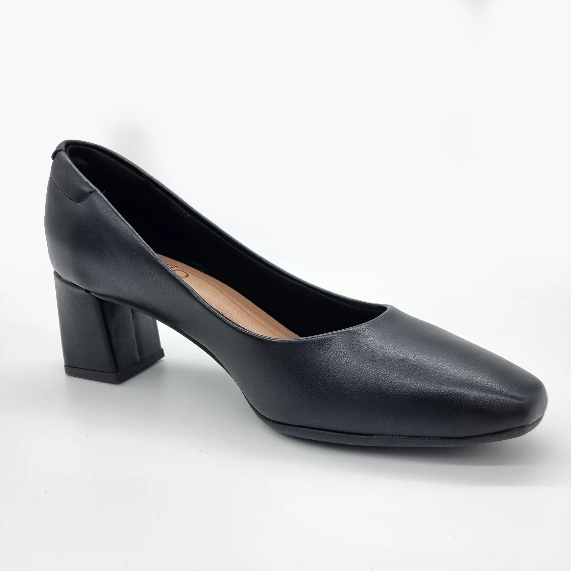 Beira Rio 4314-100 Block Heel Pump in Black Napa - Image 6
