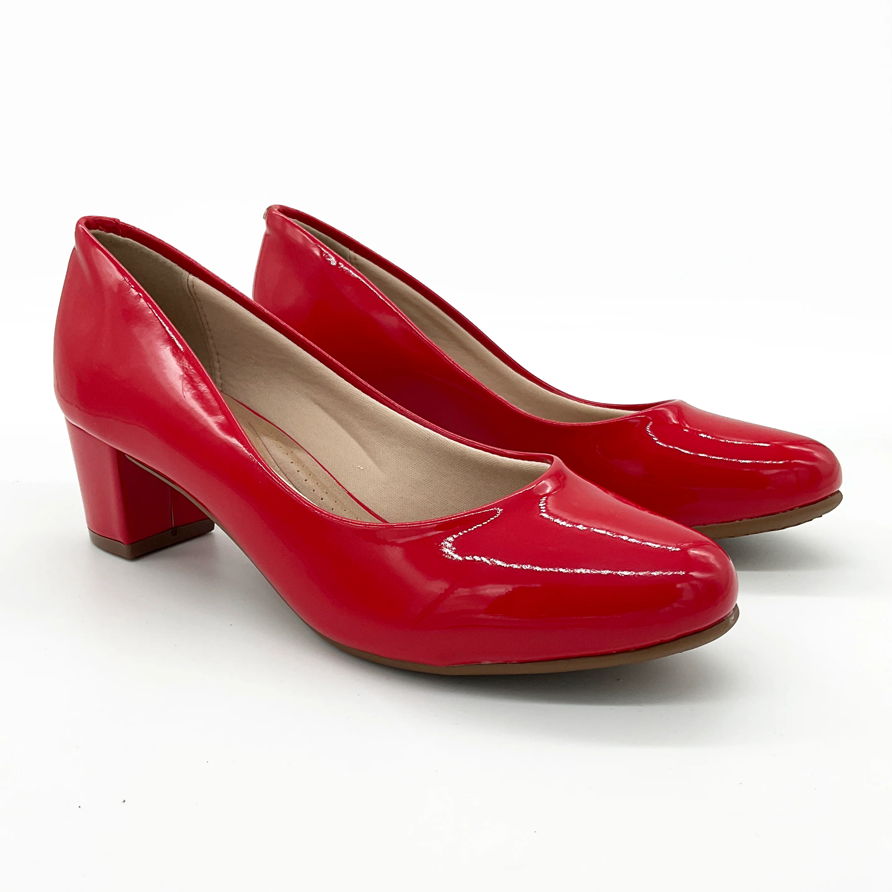 Beira Rio 4777-409 Low Heel Pump in Red Patent - Image 2