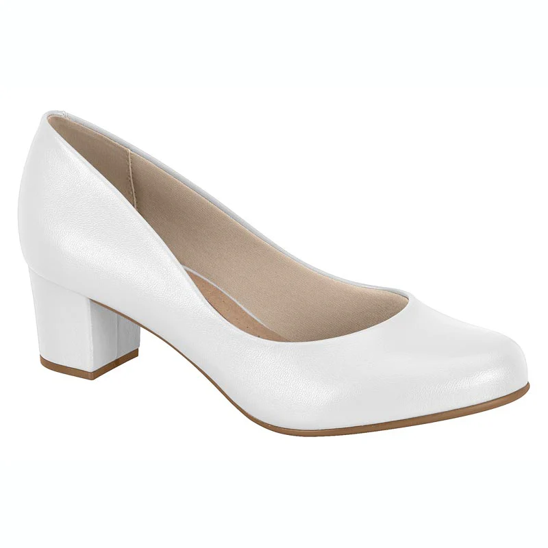 Beira Rio 4777-409 Low Heel Pump in White Napa - Image 2