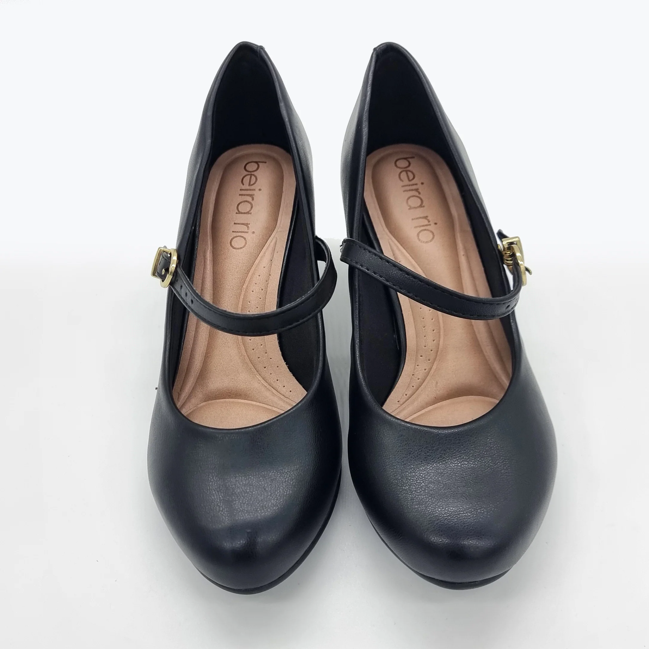 Beira Rio 4777-475 Low Heel Mary-Jane Pump in Black Napa - Image 7