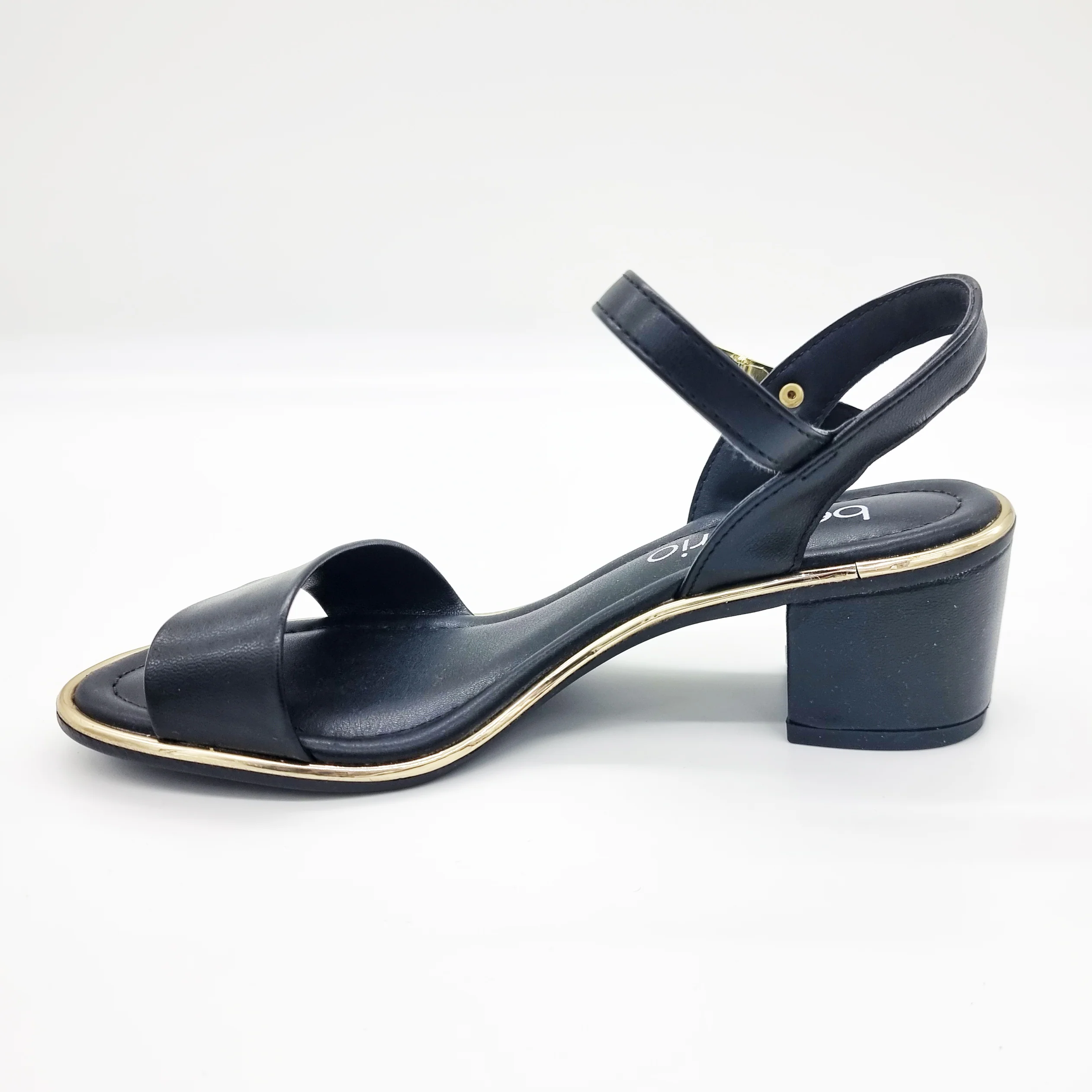 Beira Rio 8379-203 Block Heel Sandal in Black Napa - Image 4