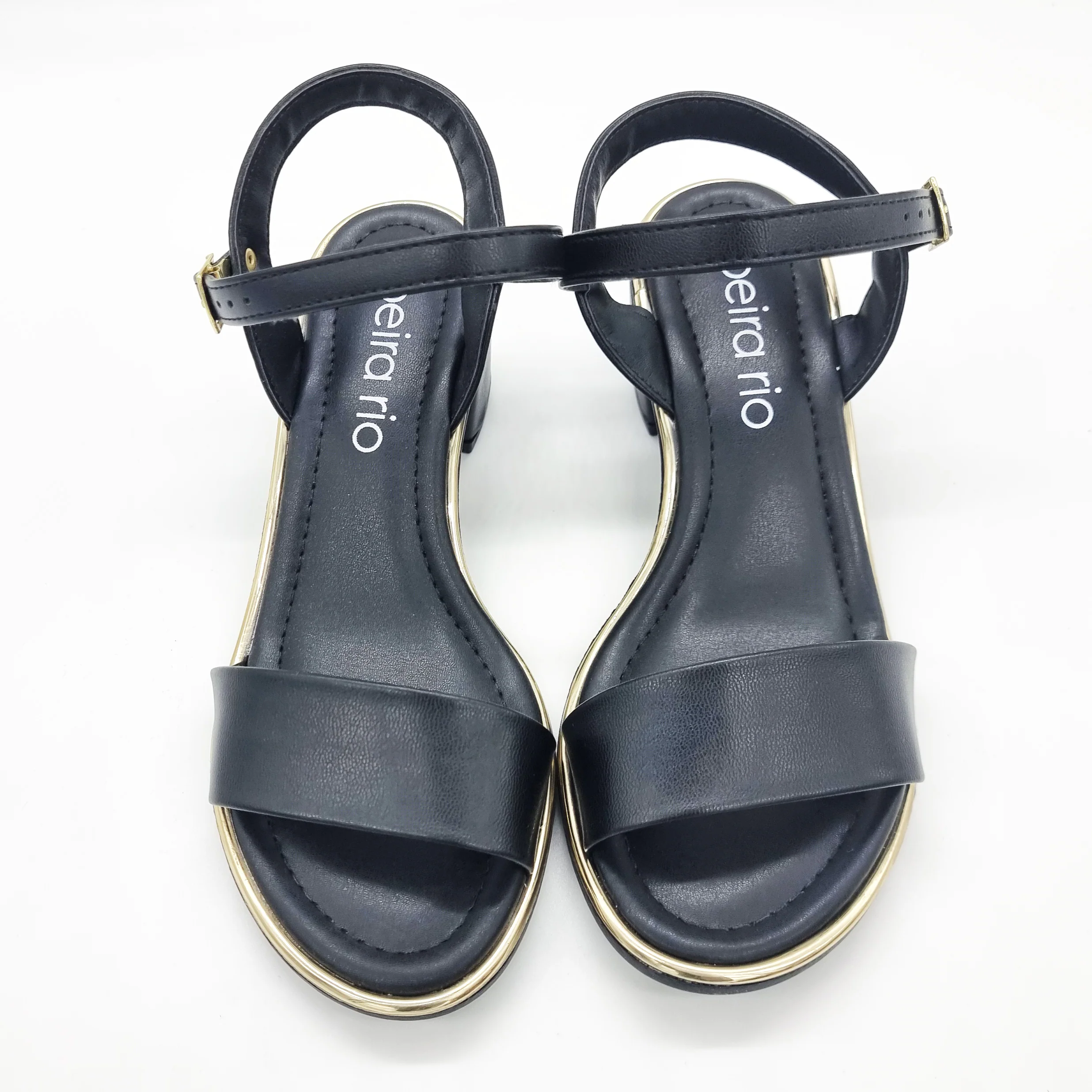 Beira Rio 8379-203 Block Heel Sandal in Black Napa - Image 6