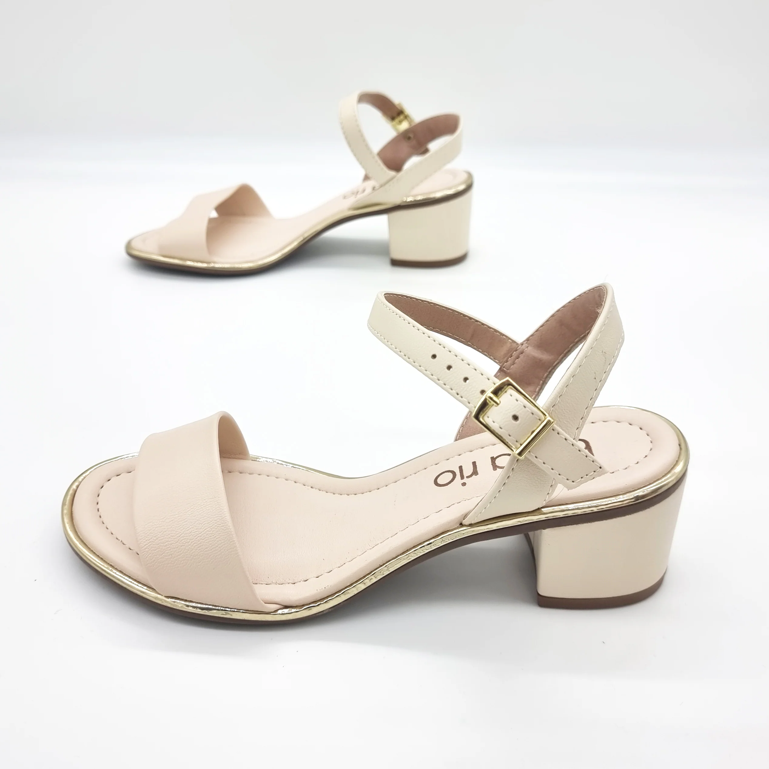Beira Rio 8379-203 Block Heel Sandal in Cream Napa - Image 3