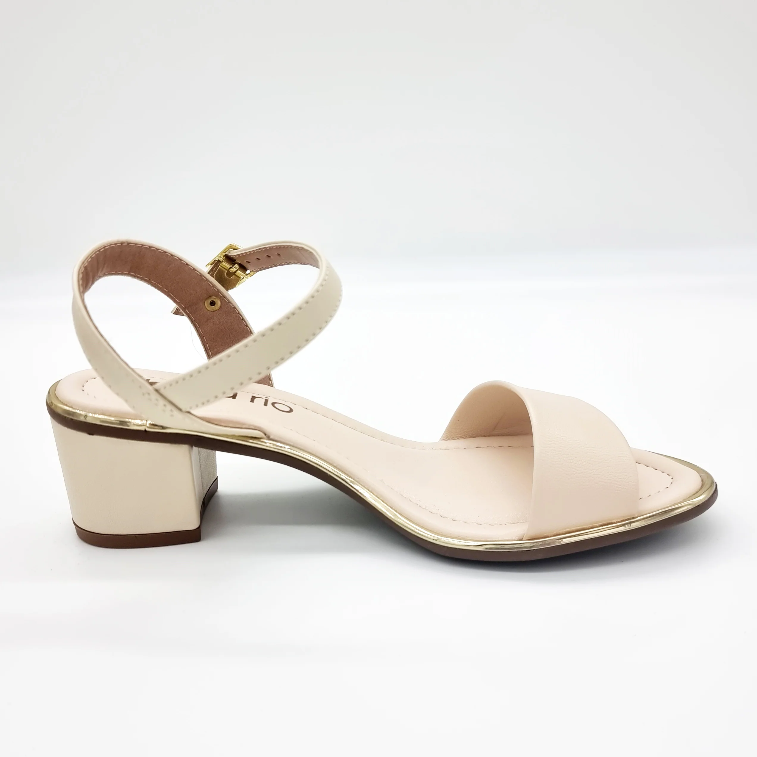 Beira Rio 8379-203 Block Heel Sandal in Cream Napa - Image 5