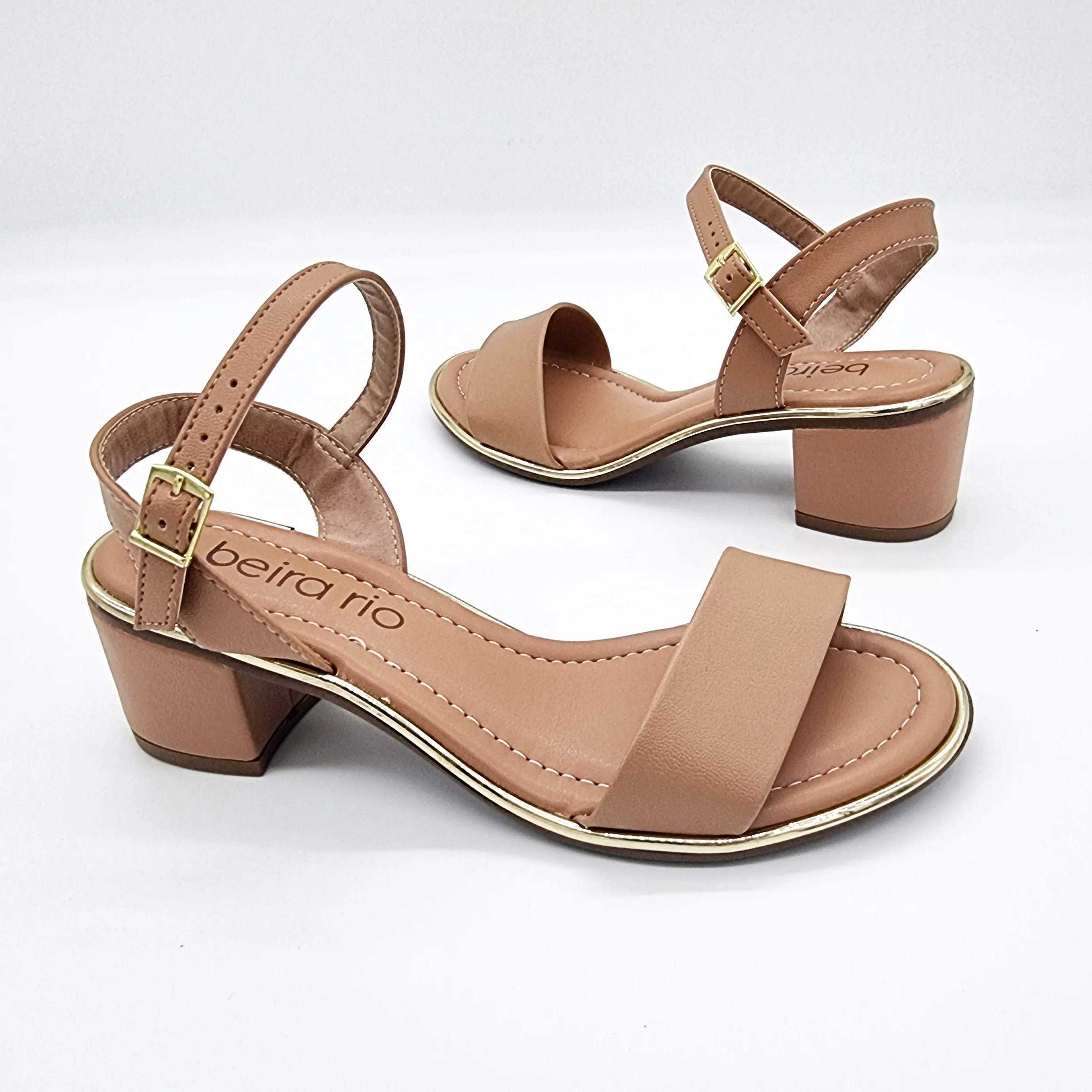 Beira Rio 8379-203 Block Heel Sandal in Tan Napa - Image 2