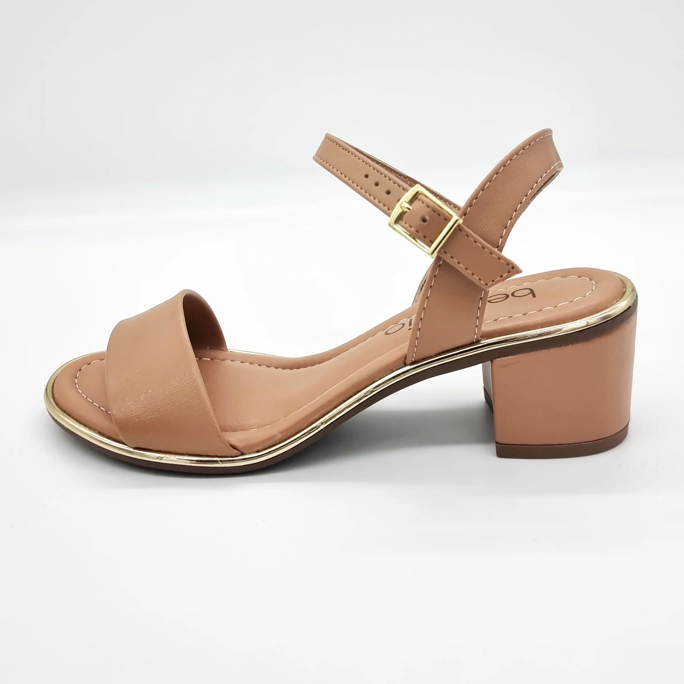 Beira Rio 8379-203 Block Heel Sandal in Tan Napa - Image 5