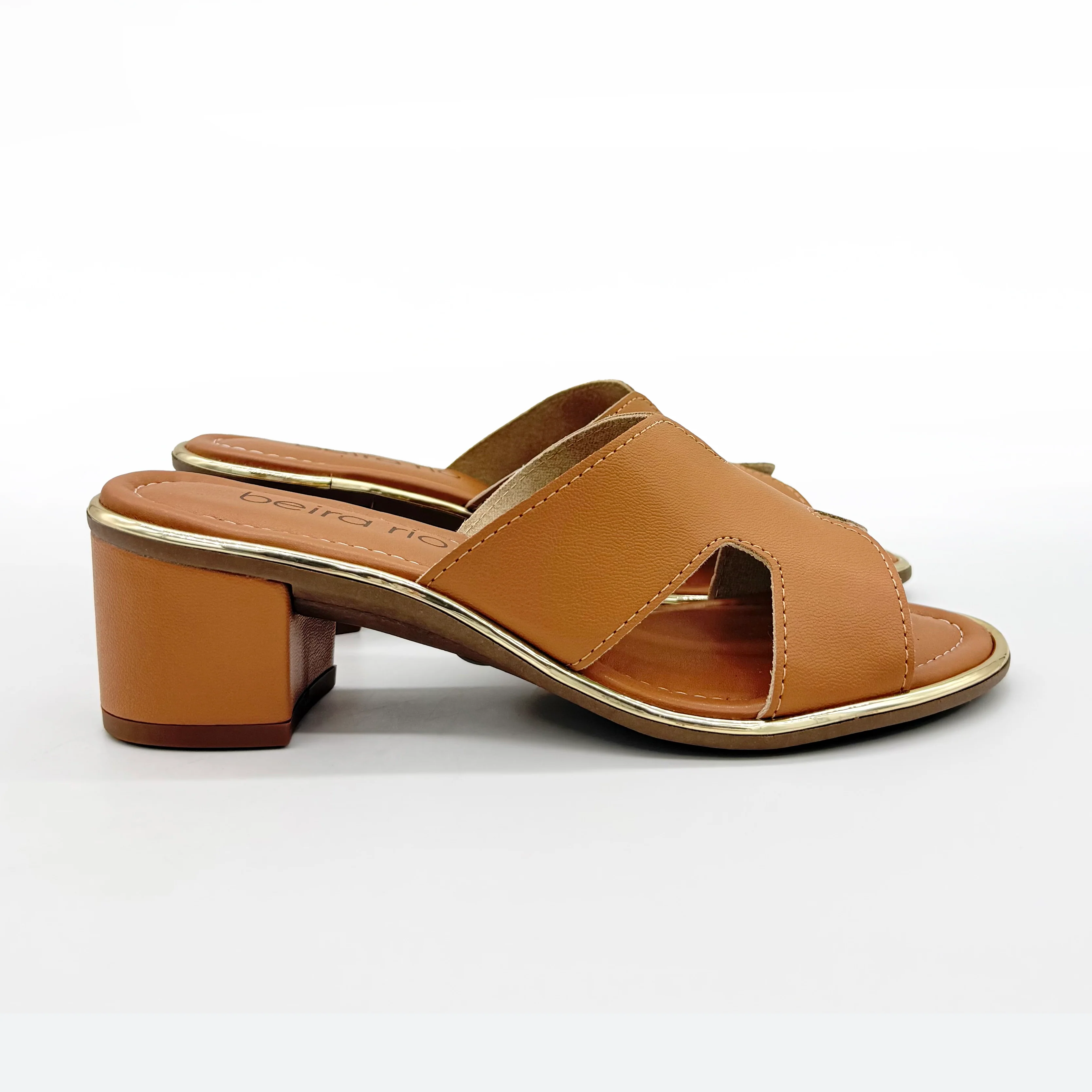Beira Rio 8379-251 Block Heel Slip-On Sandal in Camel Napa - Image 4