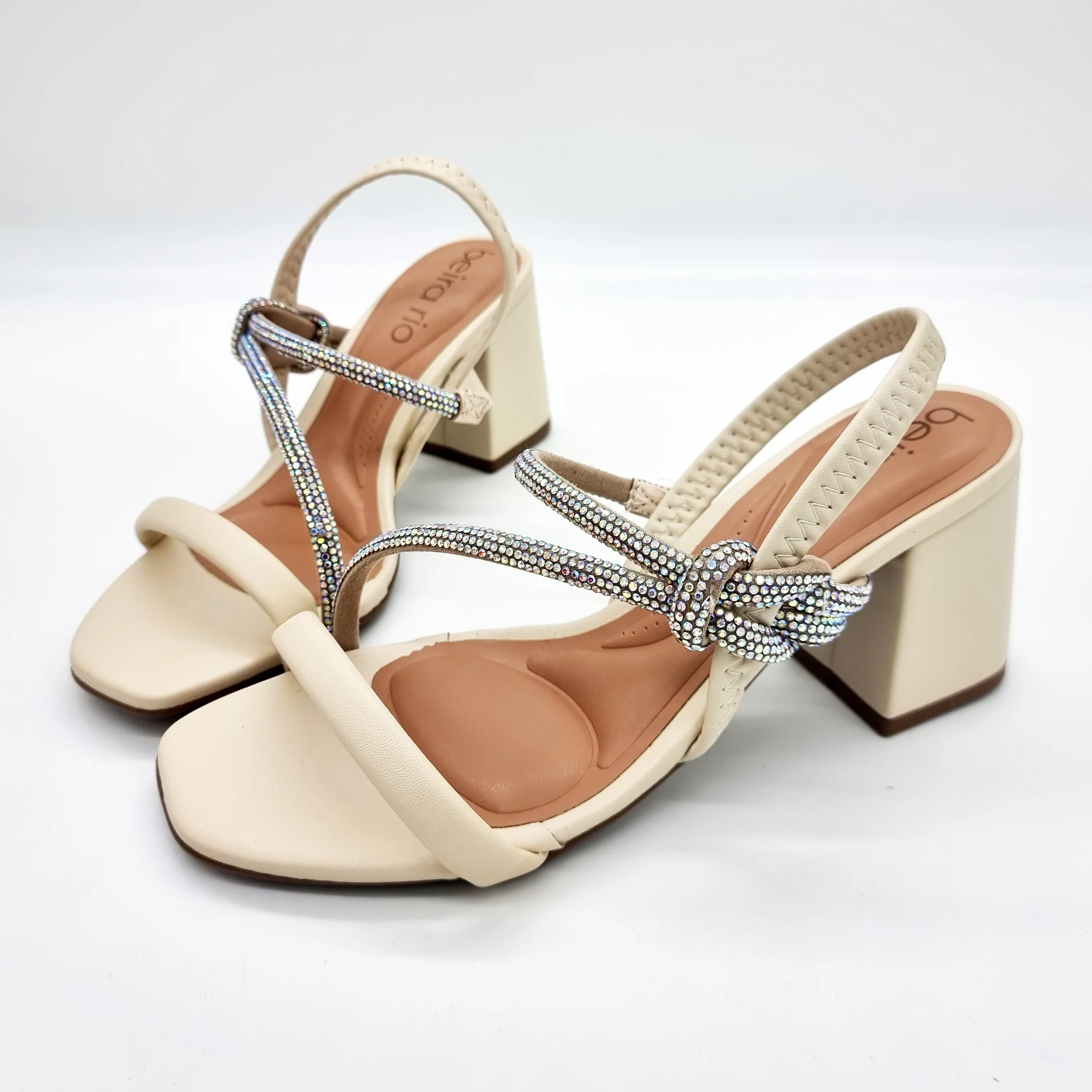 Beira Rio 8436-229 Block Heel Sandal in Cream - Image 5