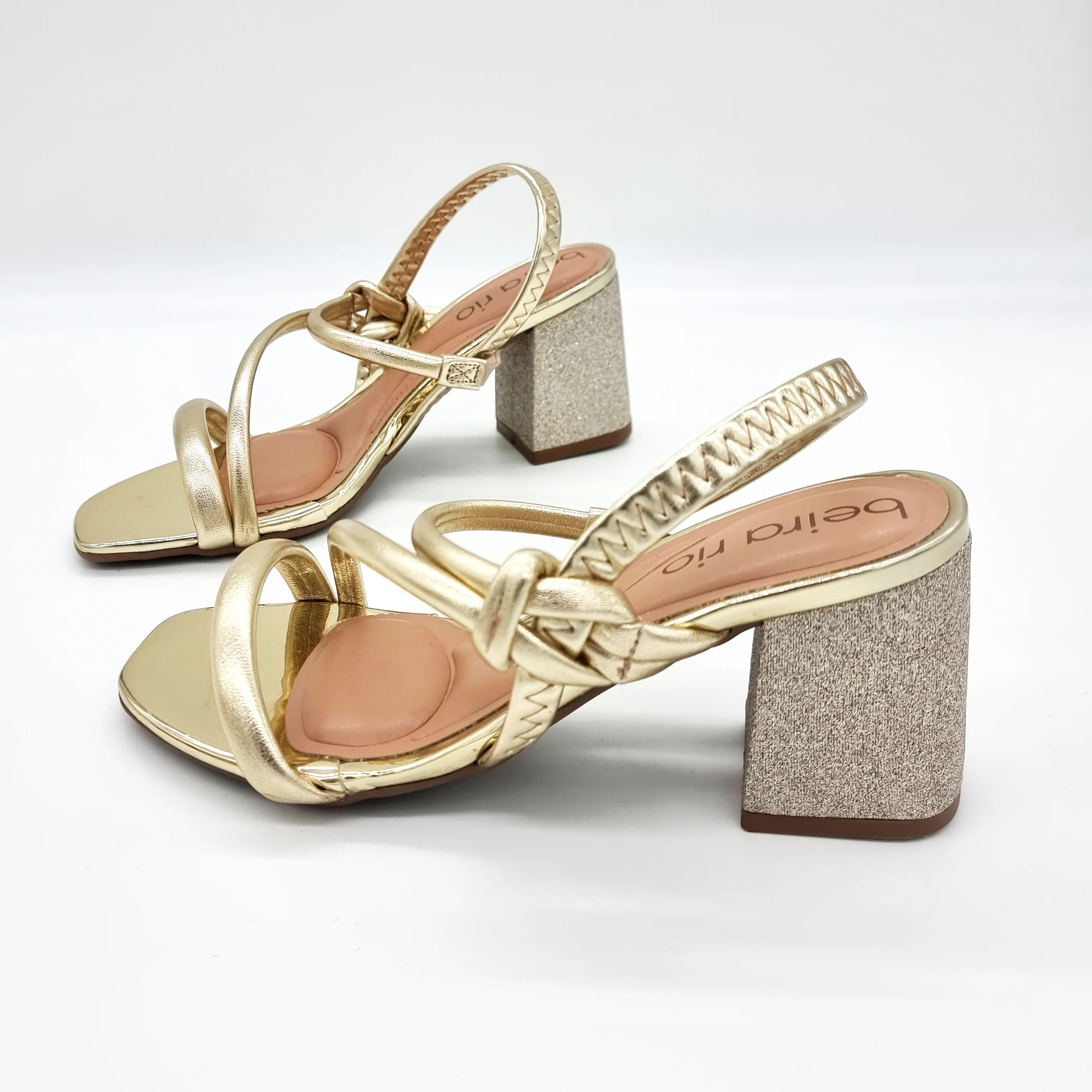 Beira Rio 8436-229 Block Heel Sandal in Golden - Image 5