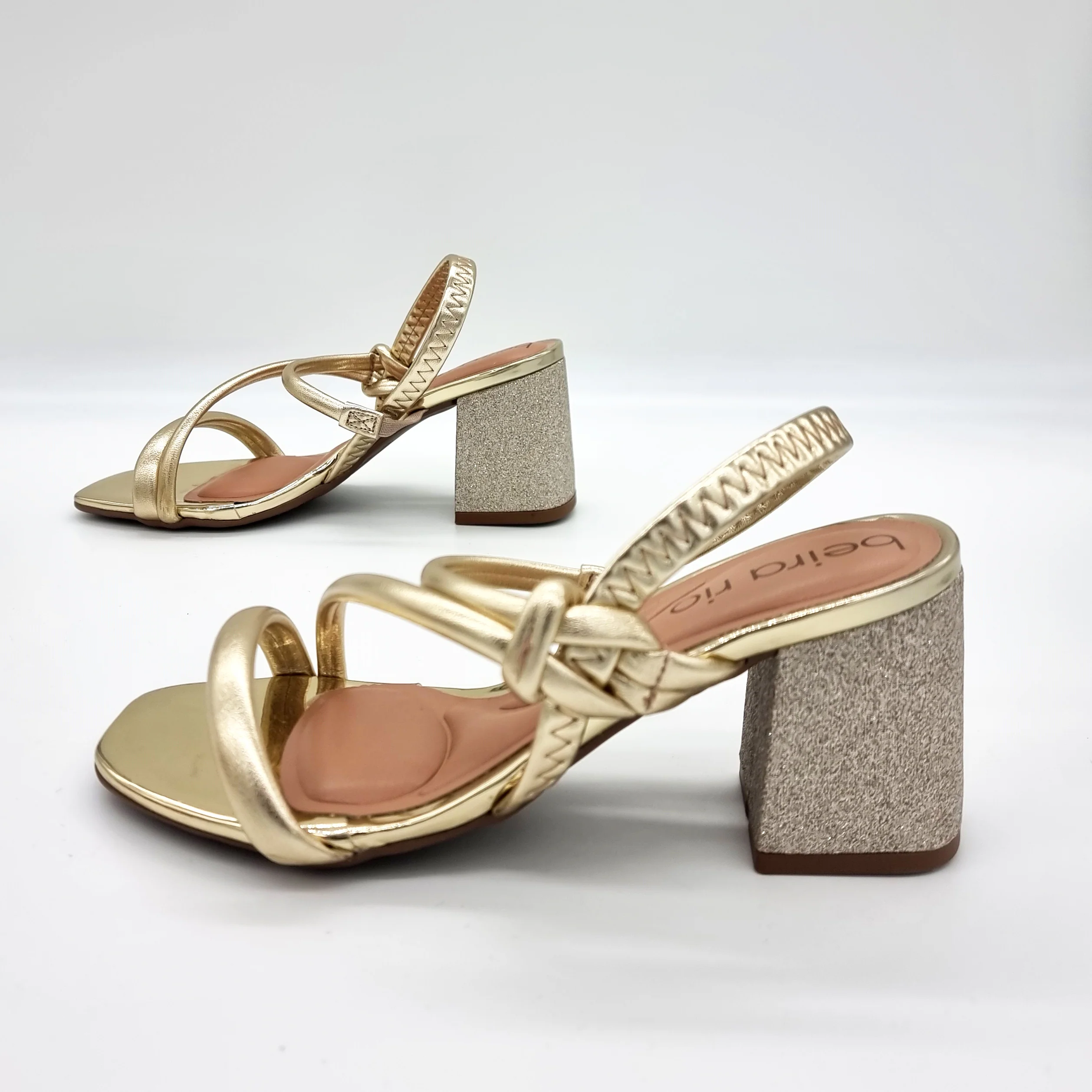 Beira Rio 8436-229 Block Heel Sandal in Golden - Image 6