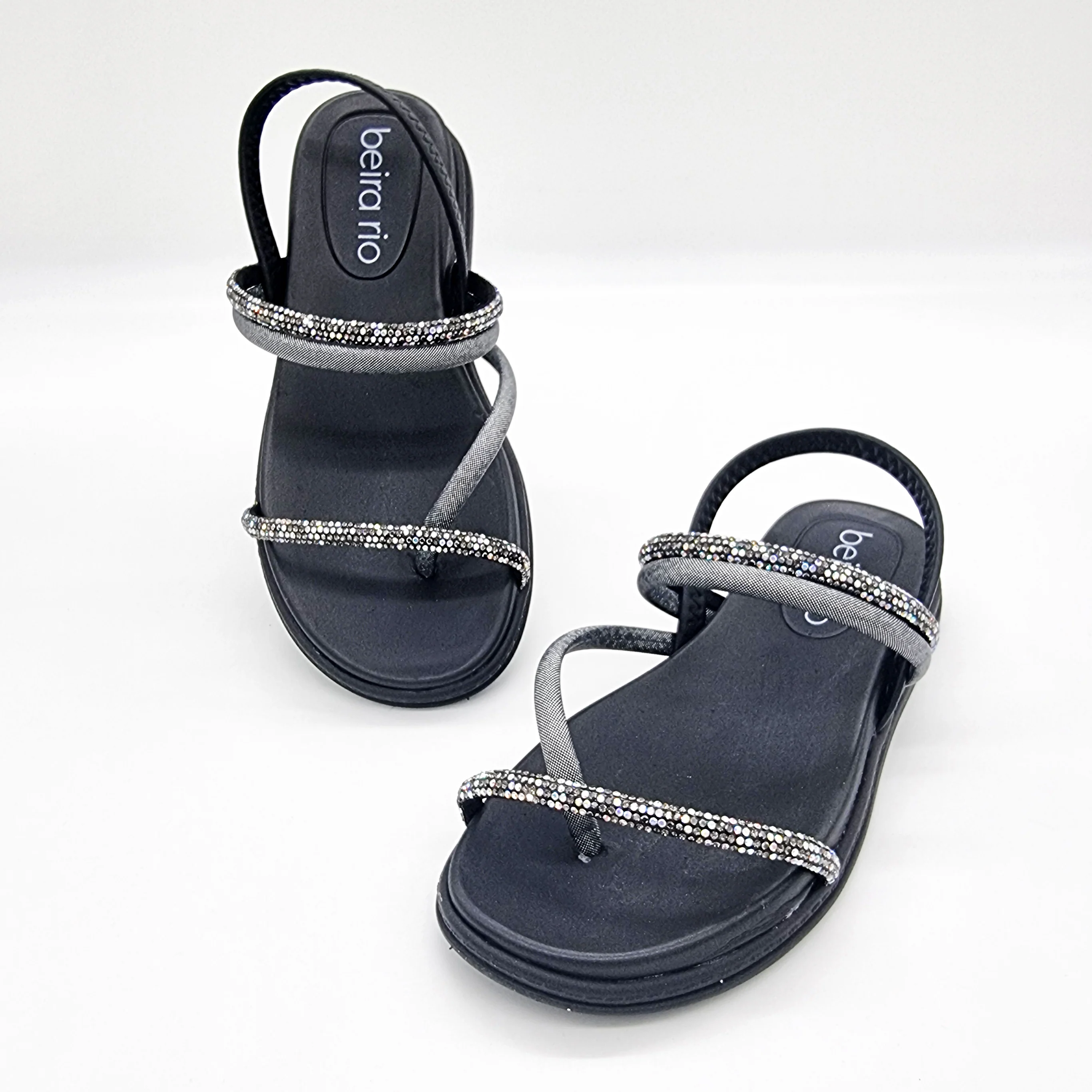 Beira Rio 8513-100 Round Toe Flat Sandal in Black - Image 10