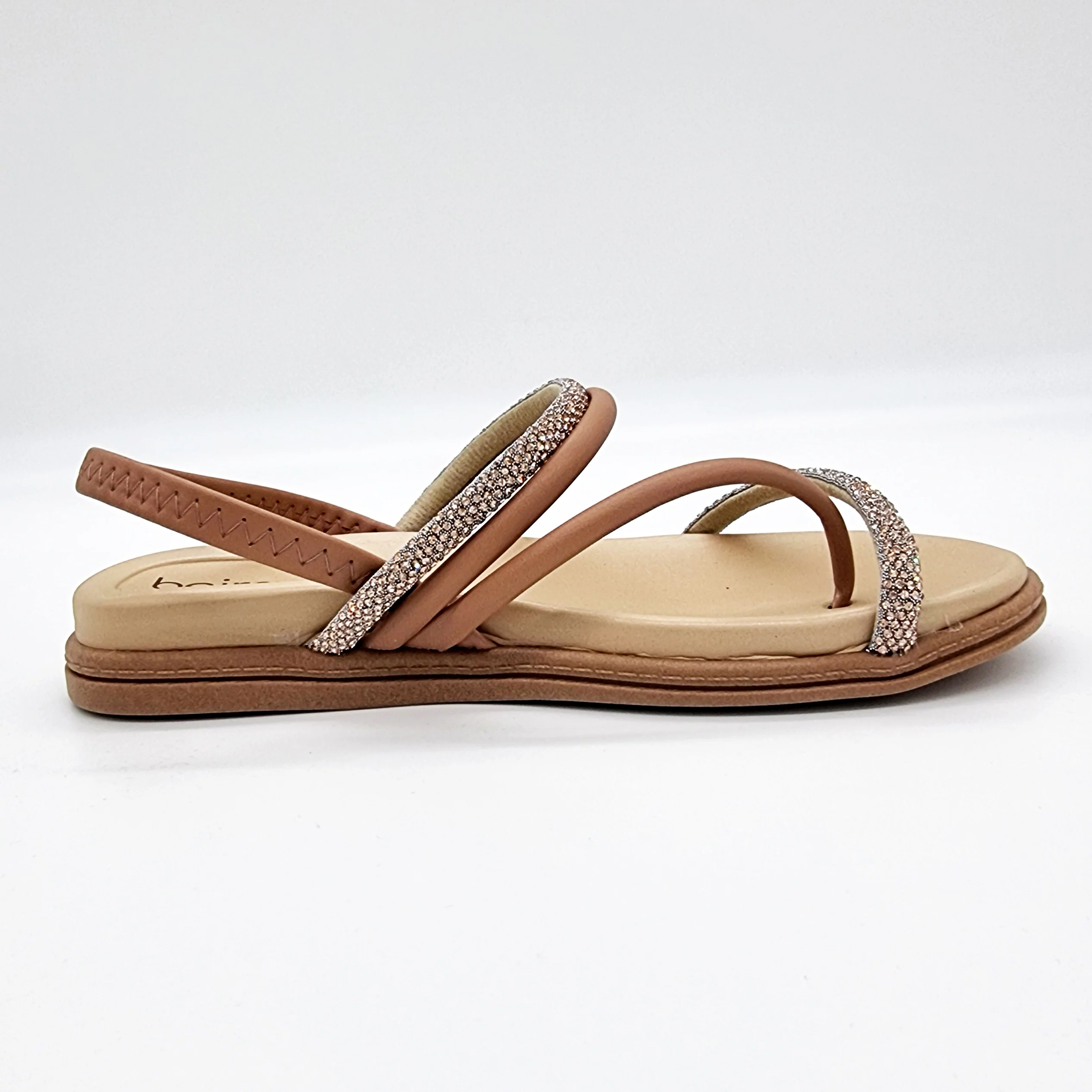 Beira Rio 8513-100 Round Toe Flat Sandal in Nude - Image 5