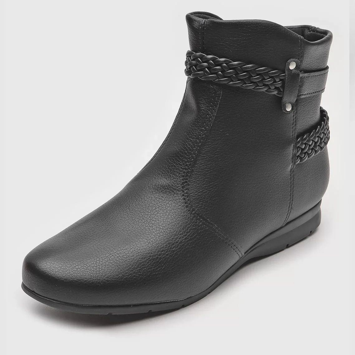 Beira Rio 9073-105 Flat Ankle Boot in Black Napa - Image 5