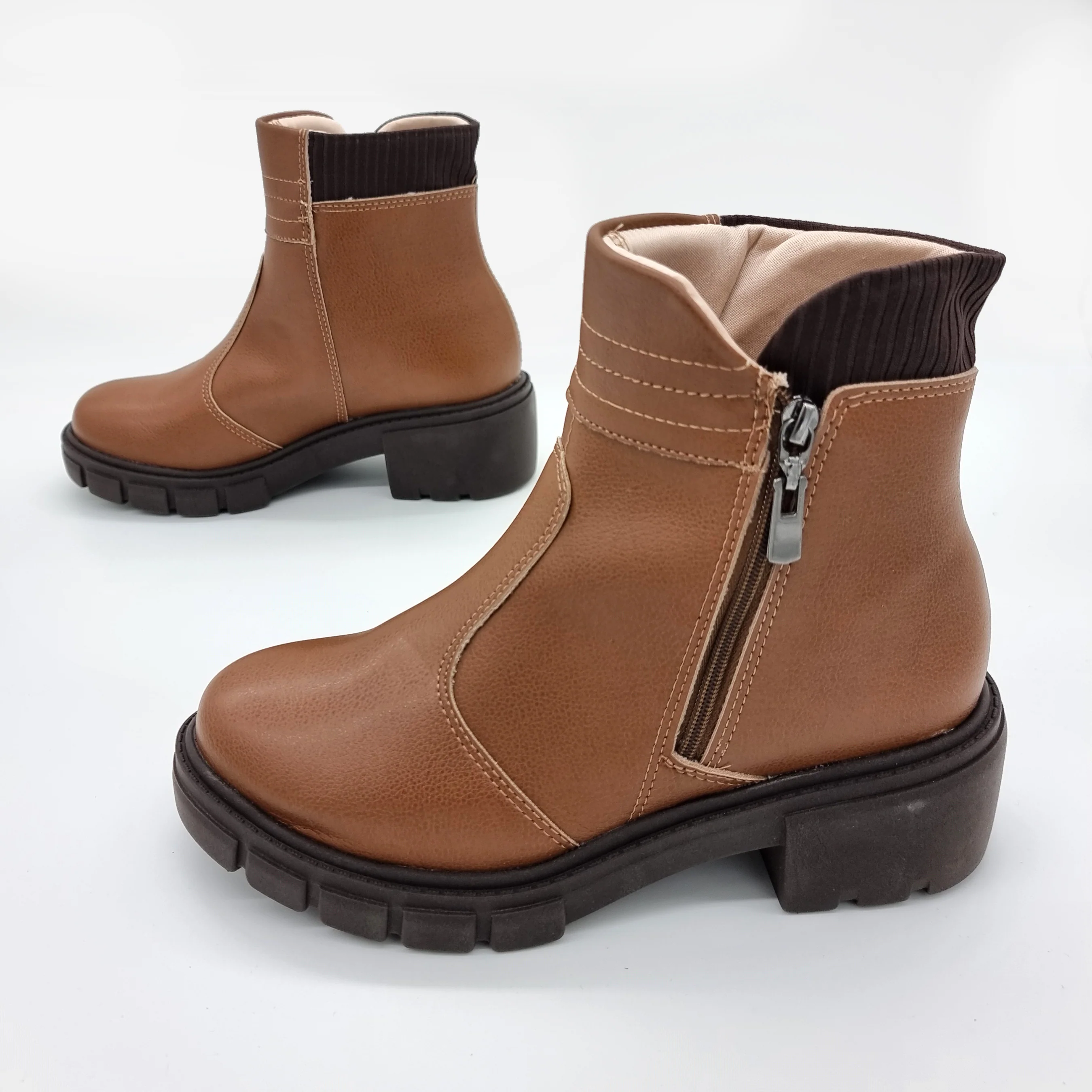Beira Rio 9077-211 Low Heel Ankle Boot in Caramel - Image 6