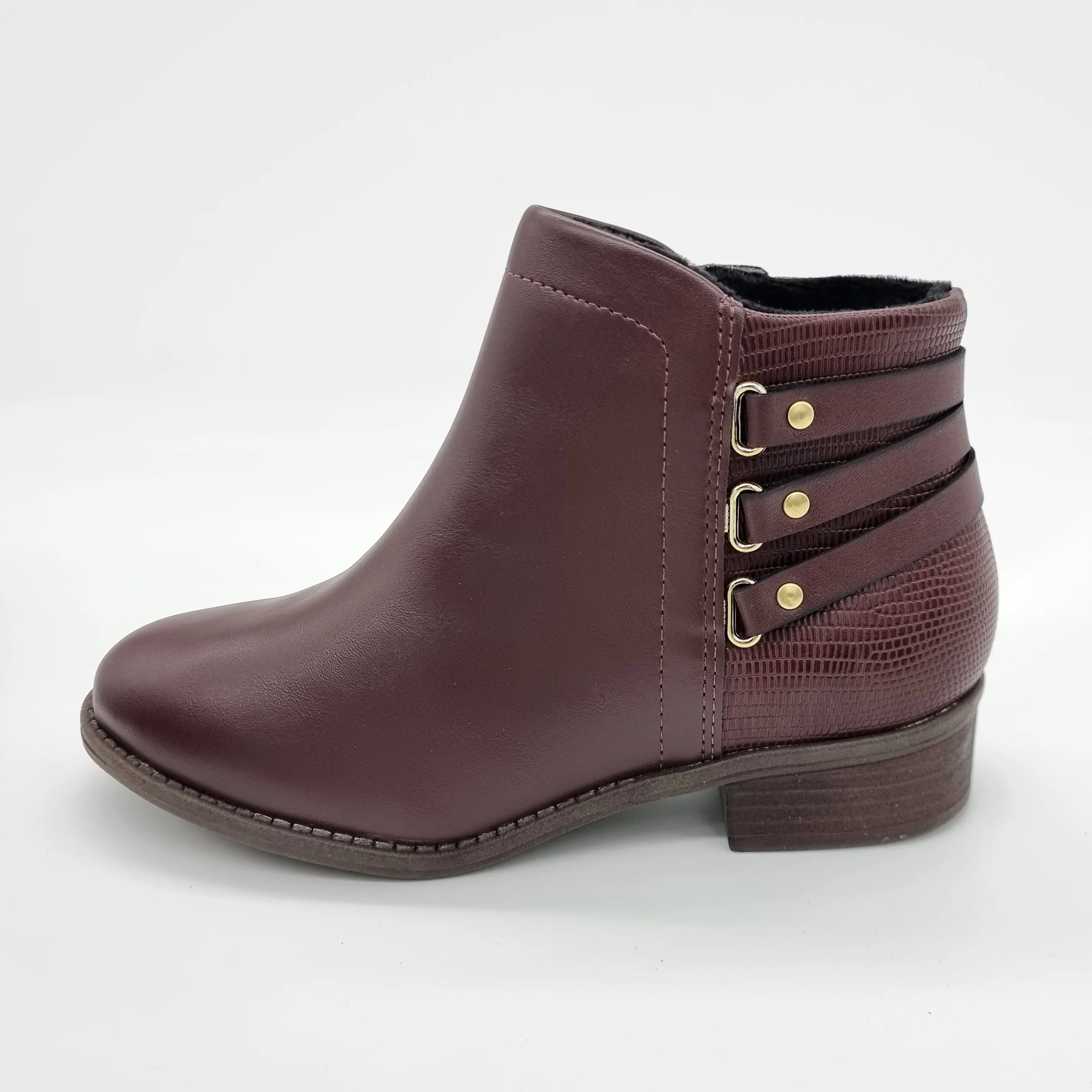 Modare 7057-218 Flat Ankle Boot in Burgundy - Image 7