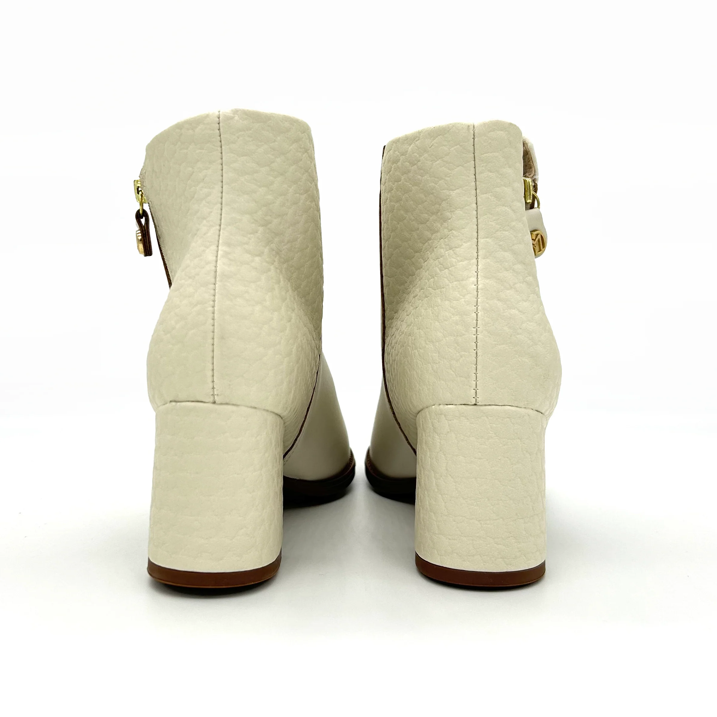 Modare 7078-101 Low Heel Ankle Boot in Off White - Image 4