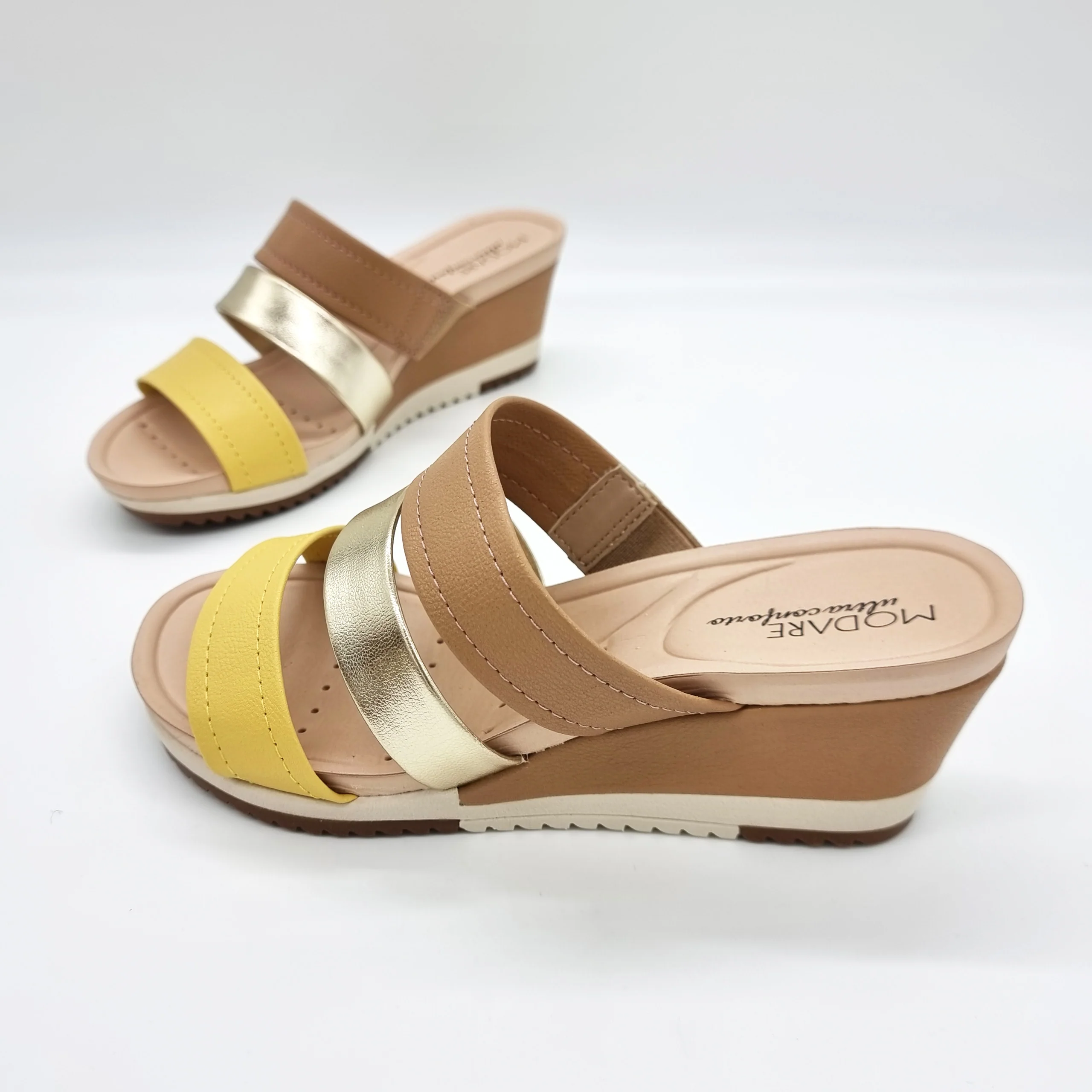 Modare 7123-139 Comfort Wedge Mule in Tan - Image 4
