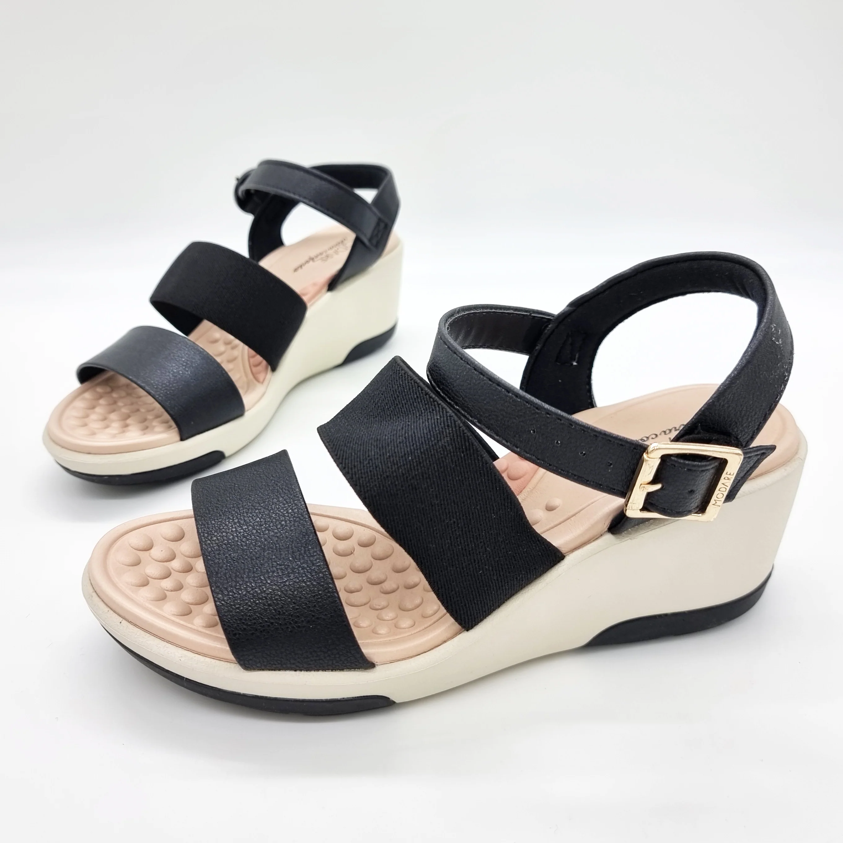 Modare 7182-104 Wedge Sandal in Black - Image 3