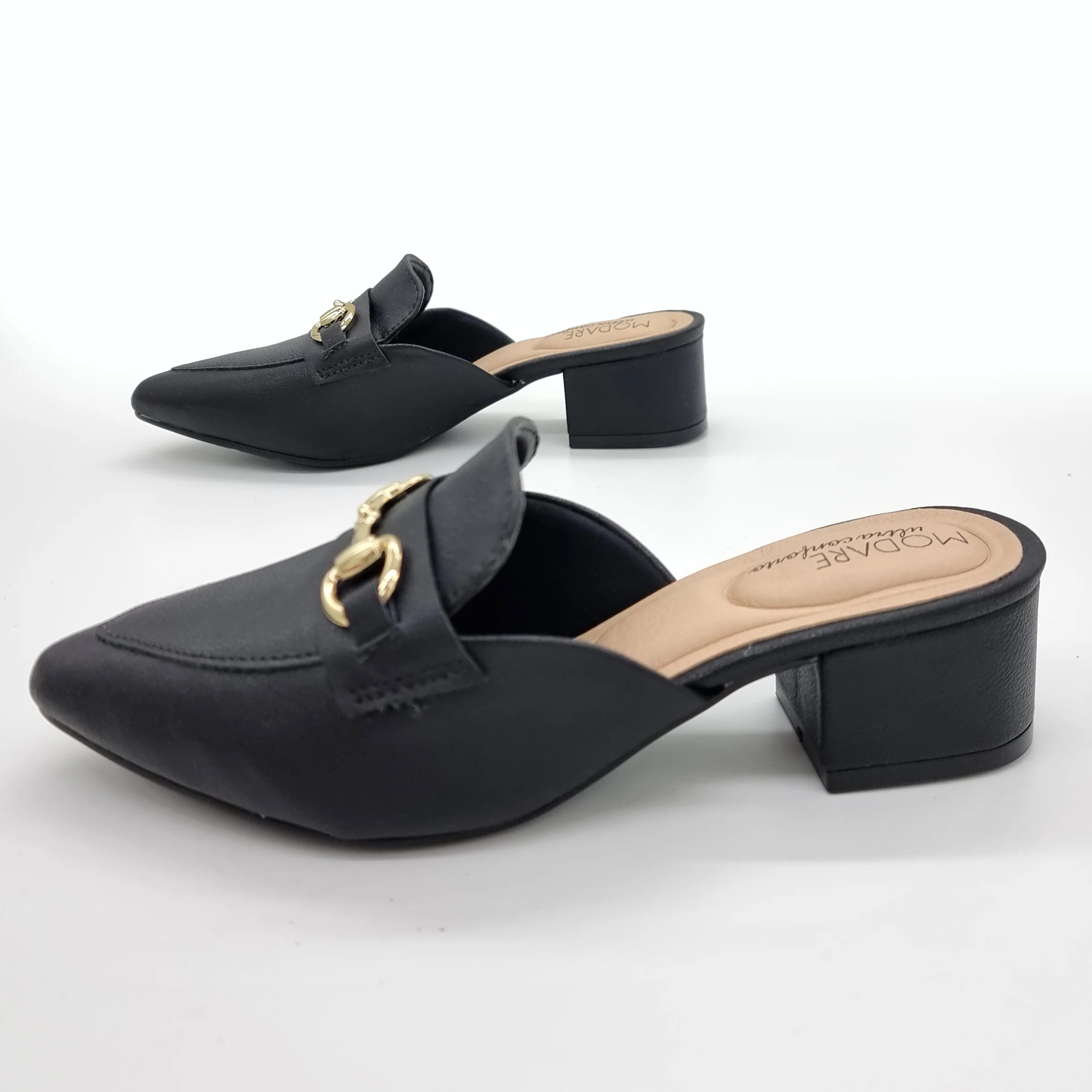 Modare 7340-124 Block Heel Mule in Black - Image 3