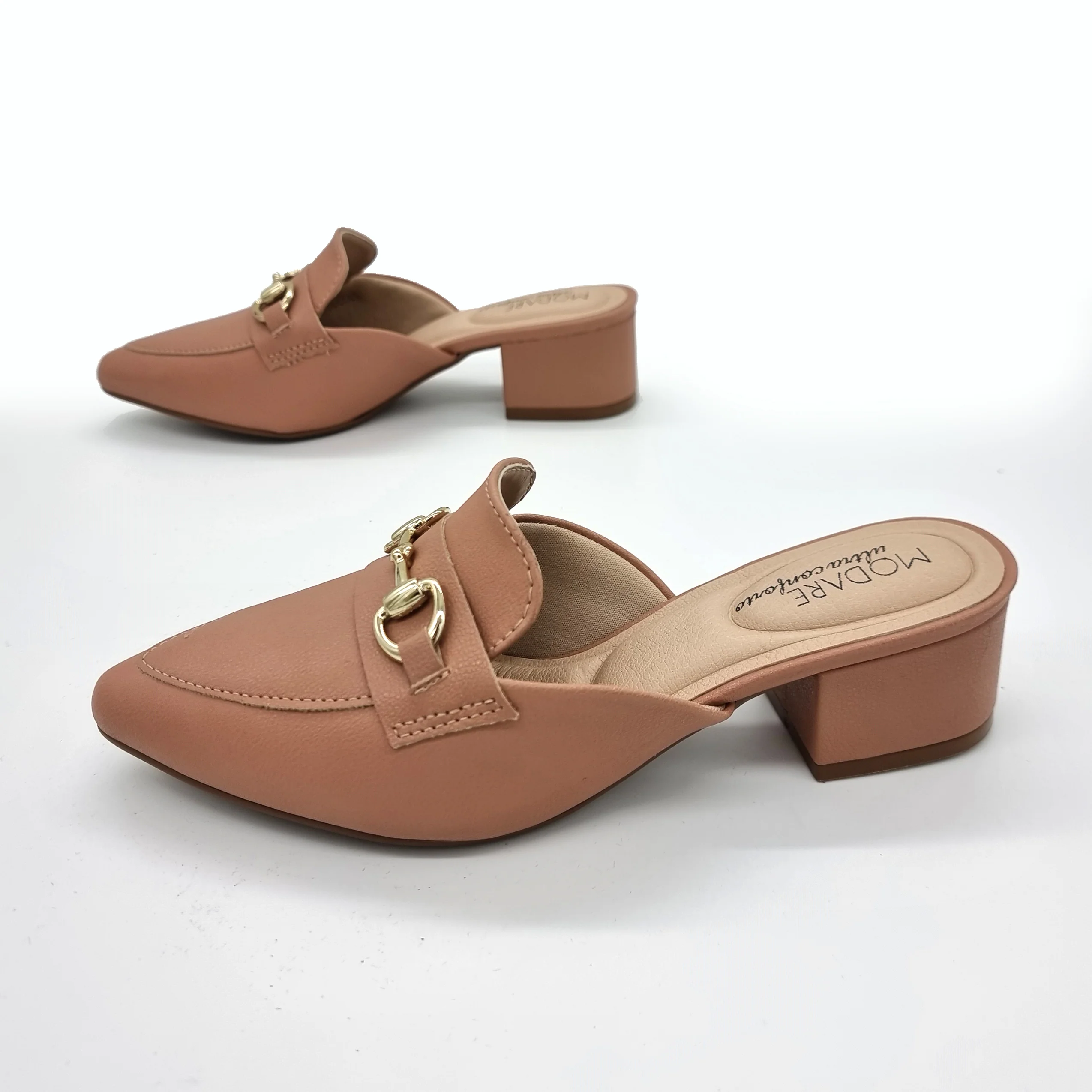 Modare 7340-124 Block Heel Mule in Nude - Image 5