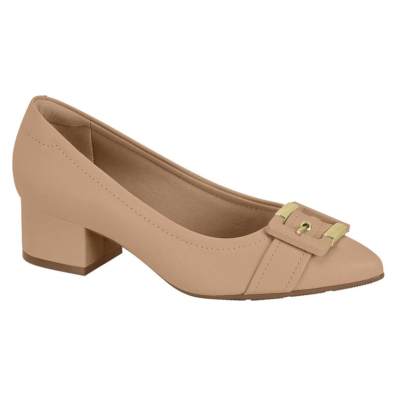 Modare 7340-133 Block Heel Pointy Toe Pump in Nude Napa