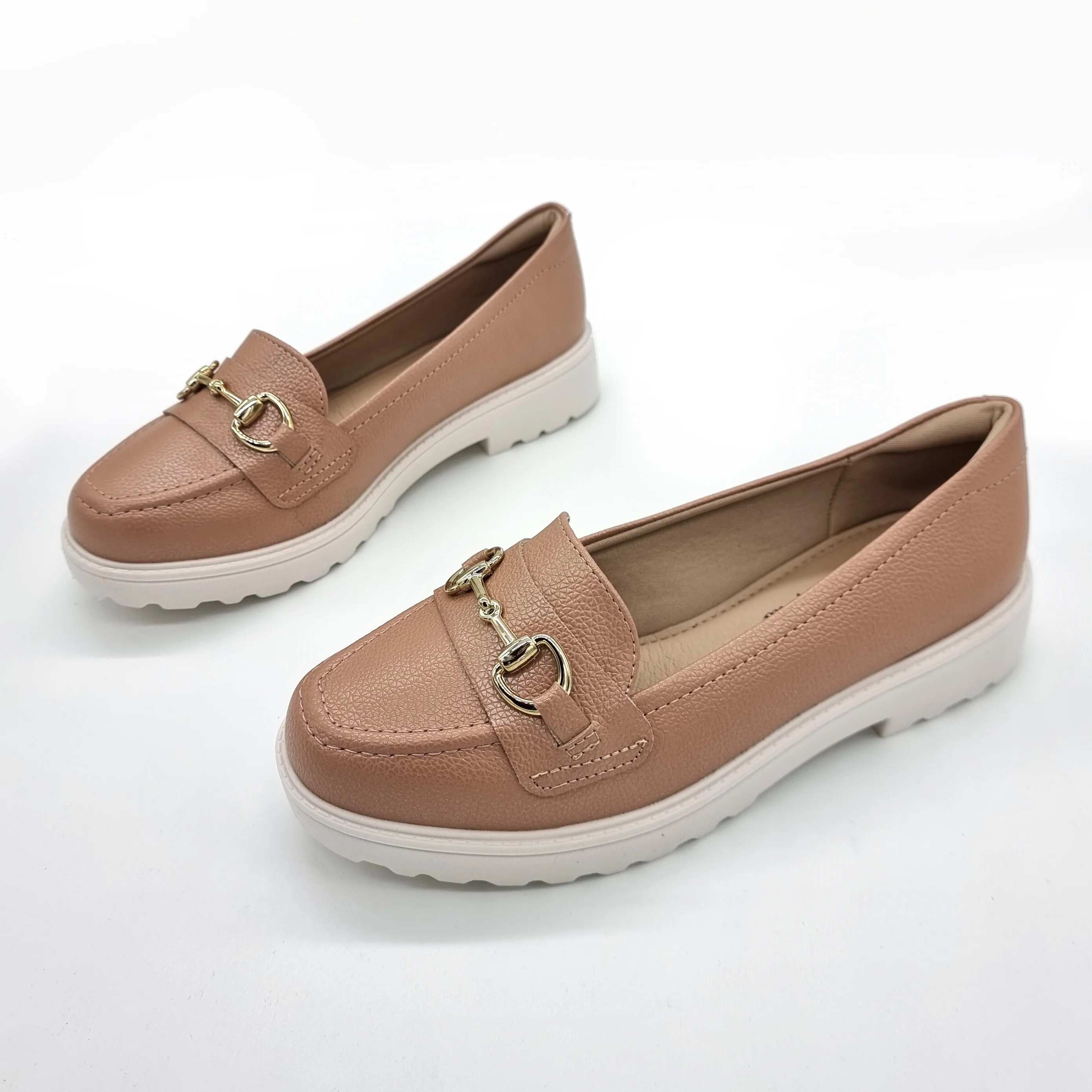 Modare 7357-106 Flat Loafer in Nude Napa - Image 3