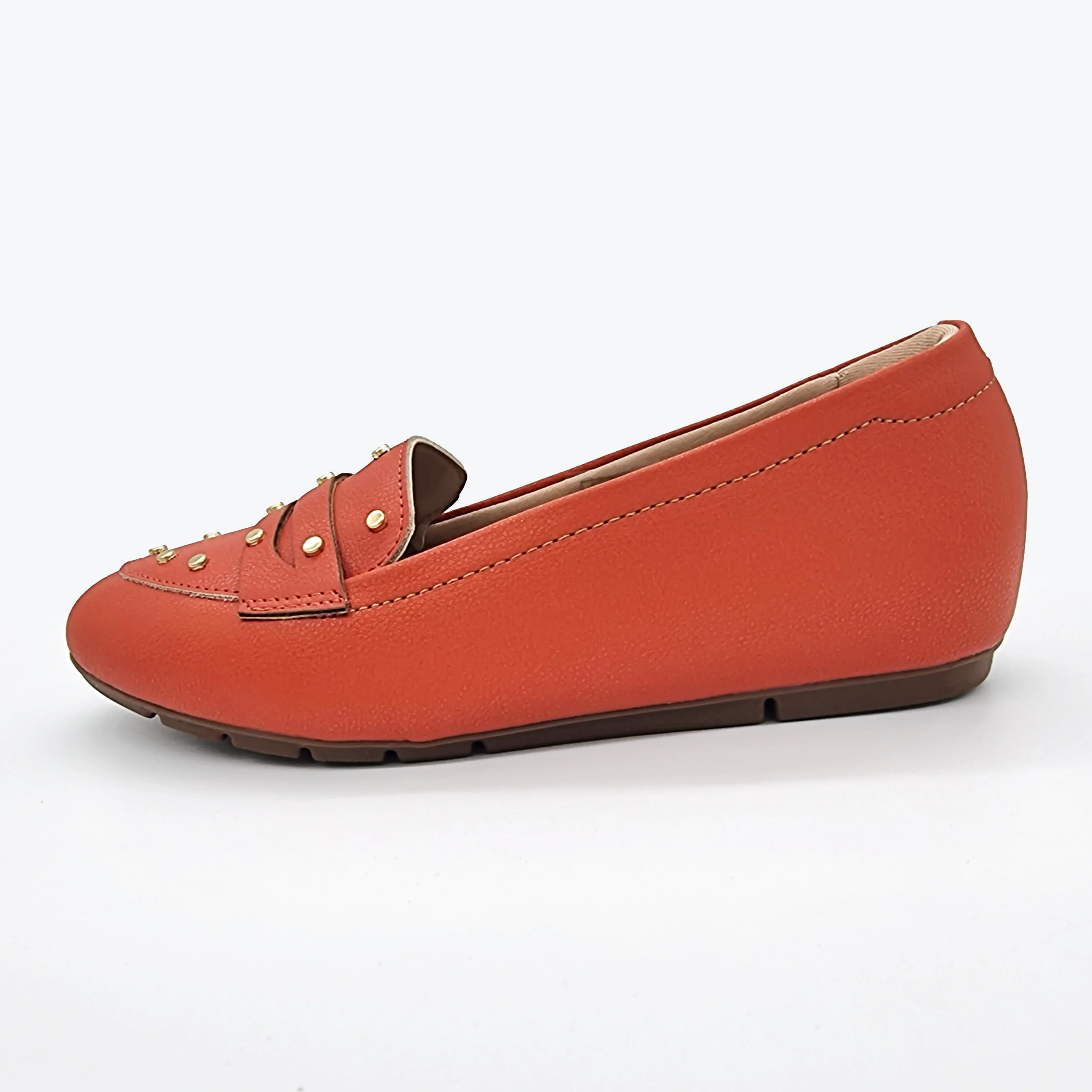 Modare 7385-104 Round Toe Flat Loafer in Cinnamon Napa - Image 6