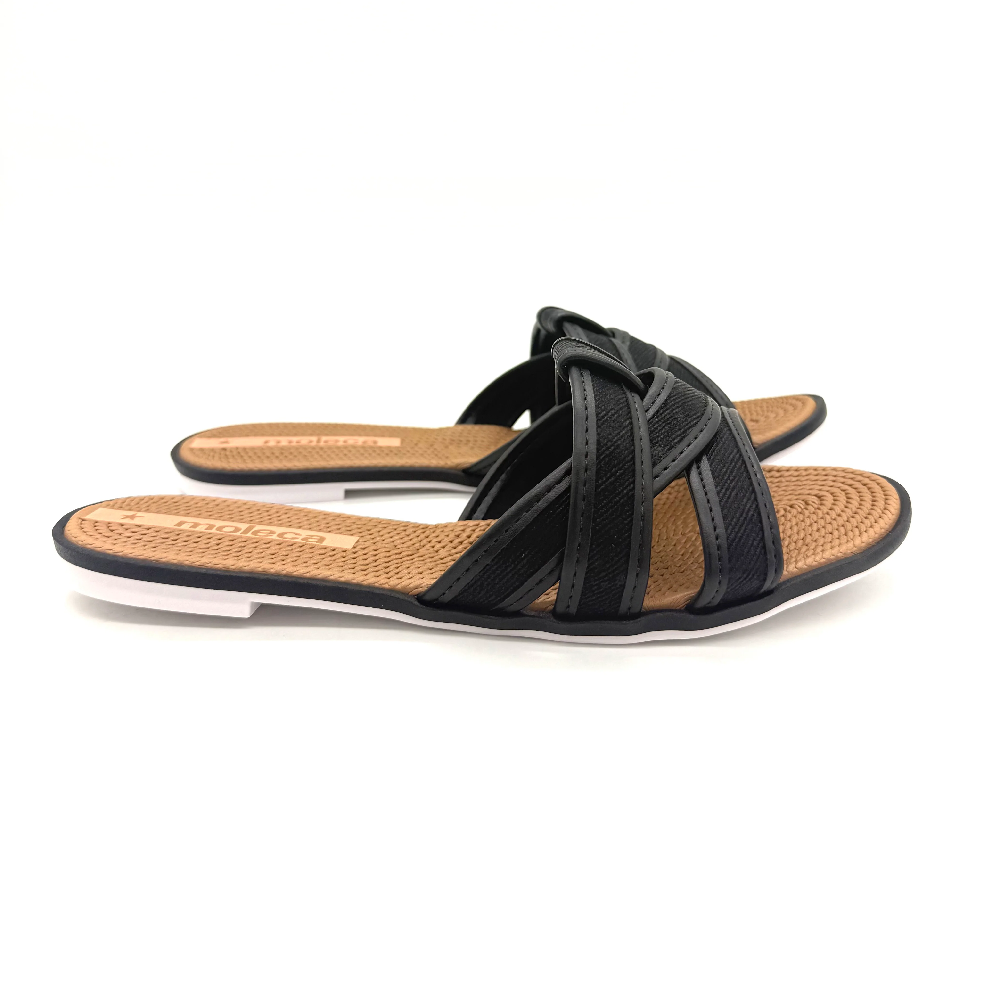Moleca 5297-474 Slip-on Flat Sandal in Black - Image 3