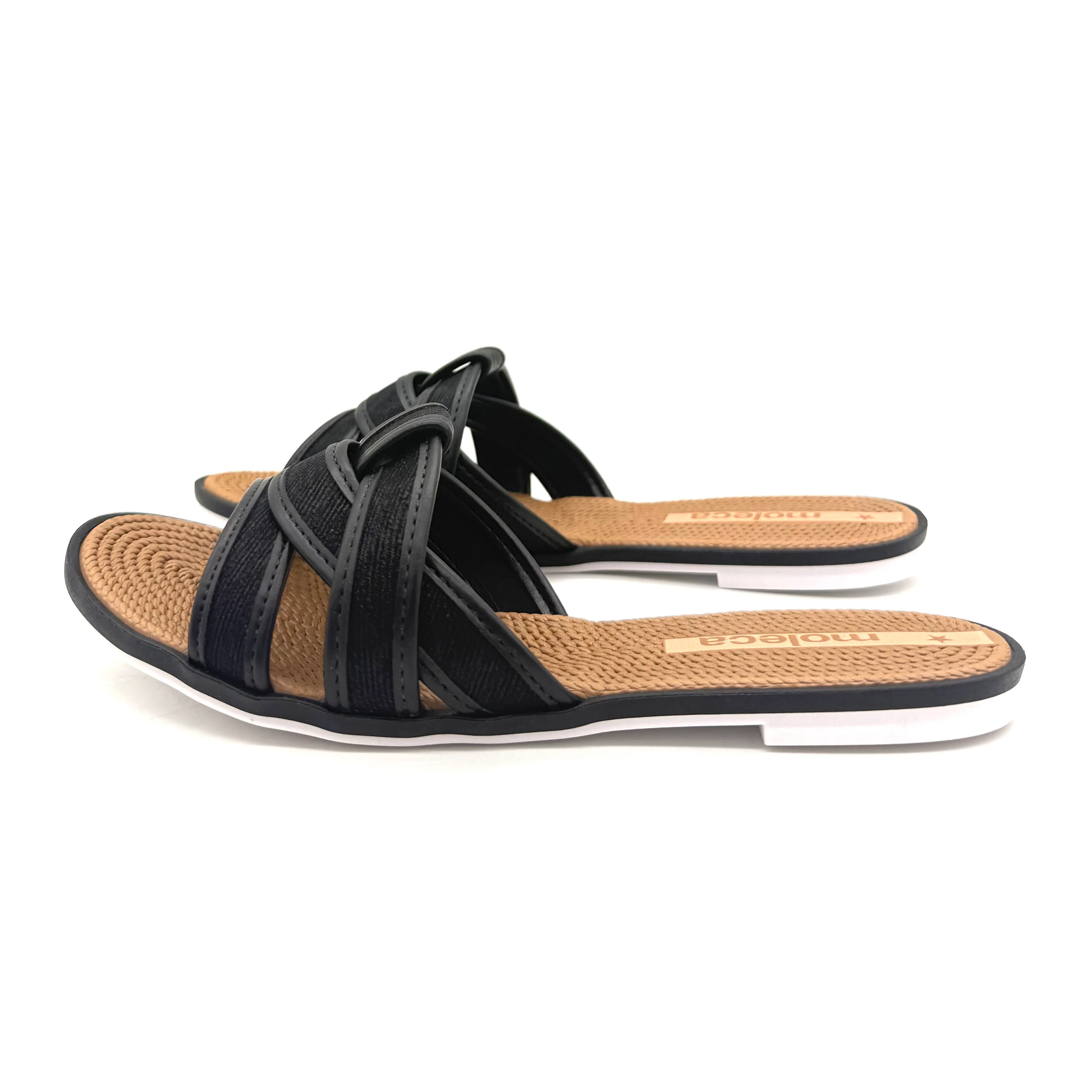 Moleca 5297-474 Slip-on Flat Sandal in Black - Image 5