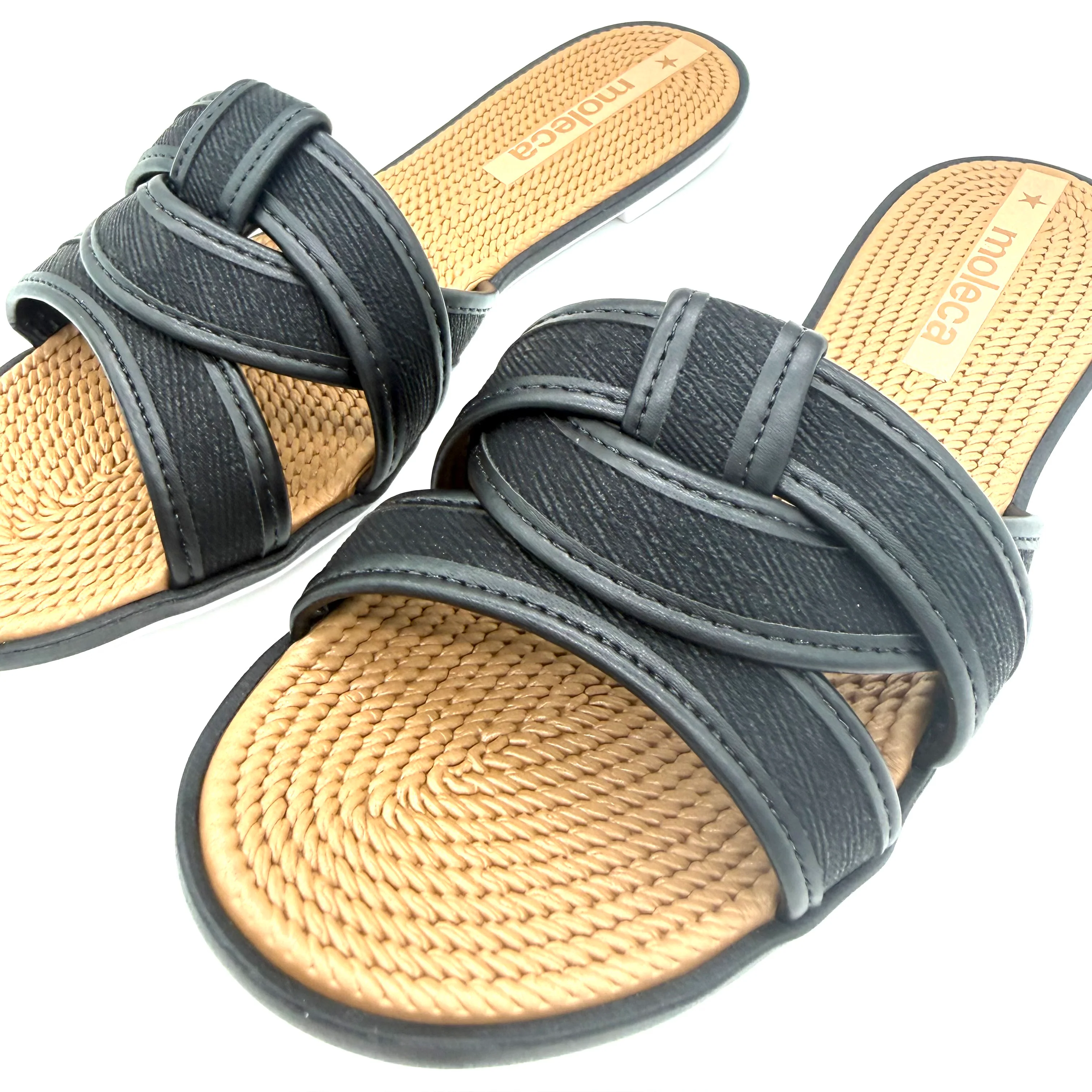 Moleca 5297-474 Slip-on Flat Sandal in Black - Image 6