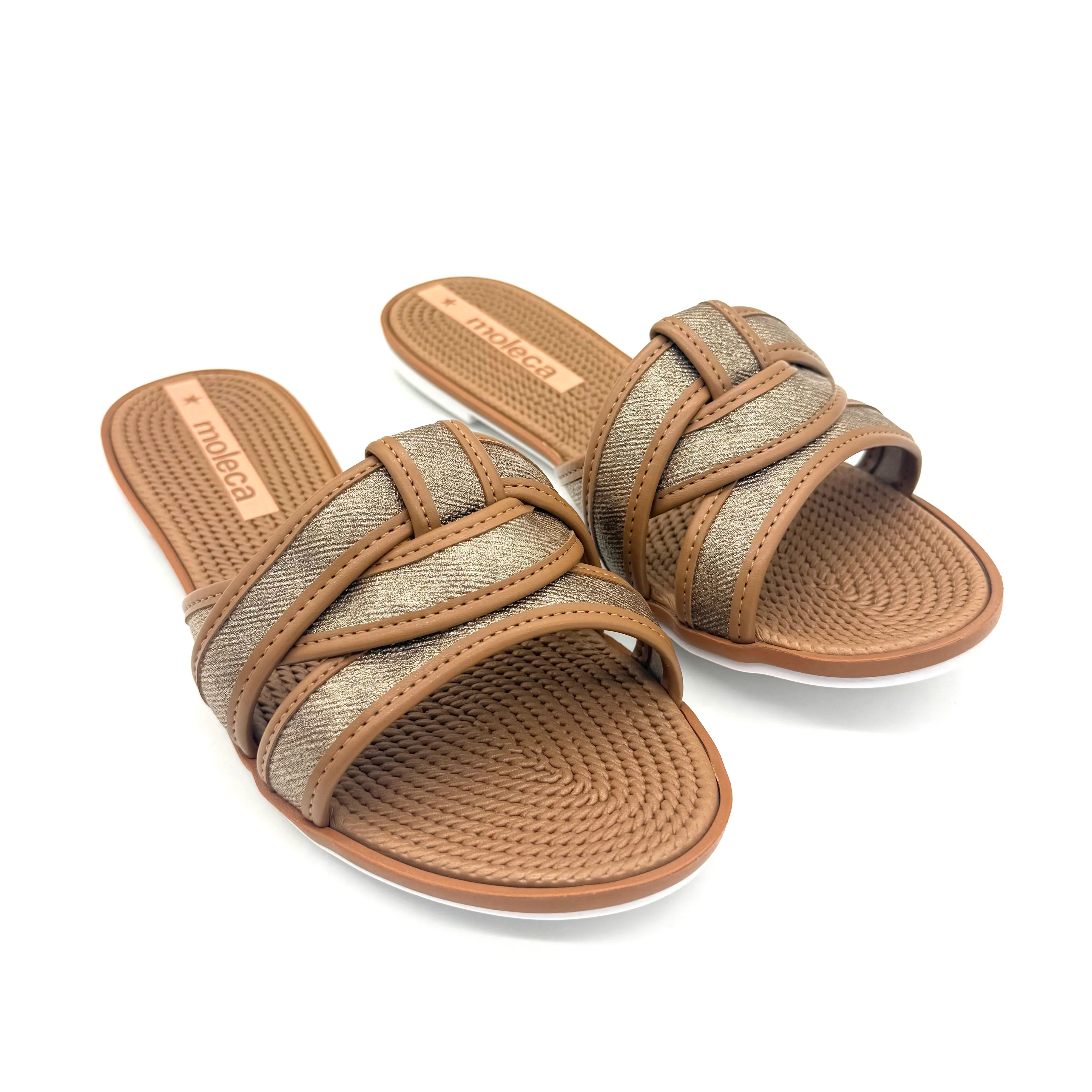 Moleca 5297-474 Slip-on Flat Sandal in Gold Glow - Image 2