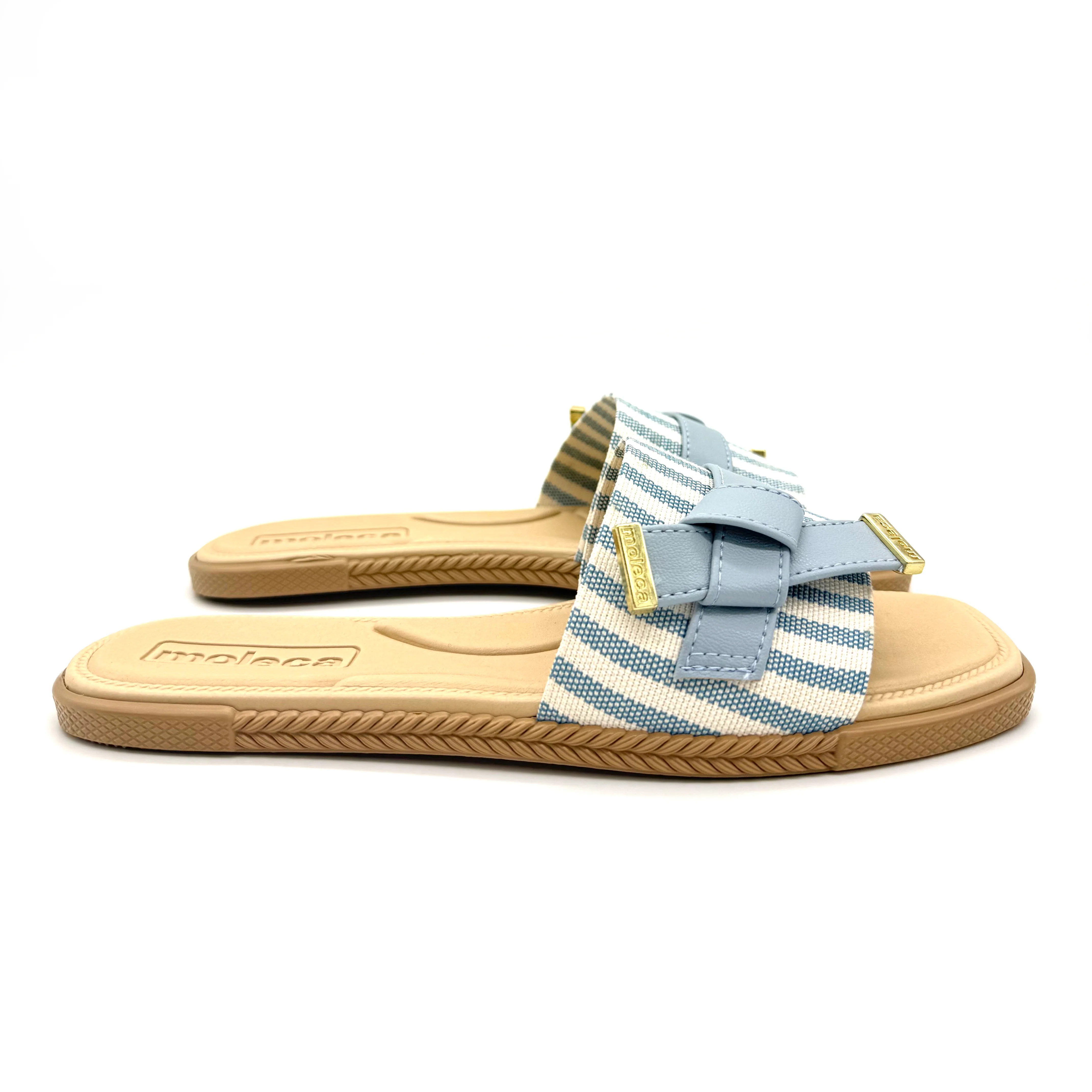 Moleca 5494-220 Slip-on Flat Sandal in Multi Blue - Image 4