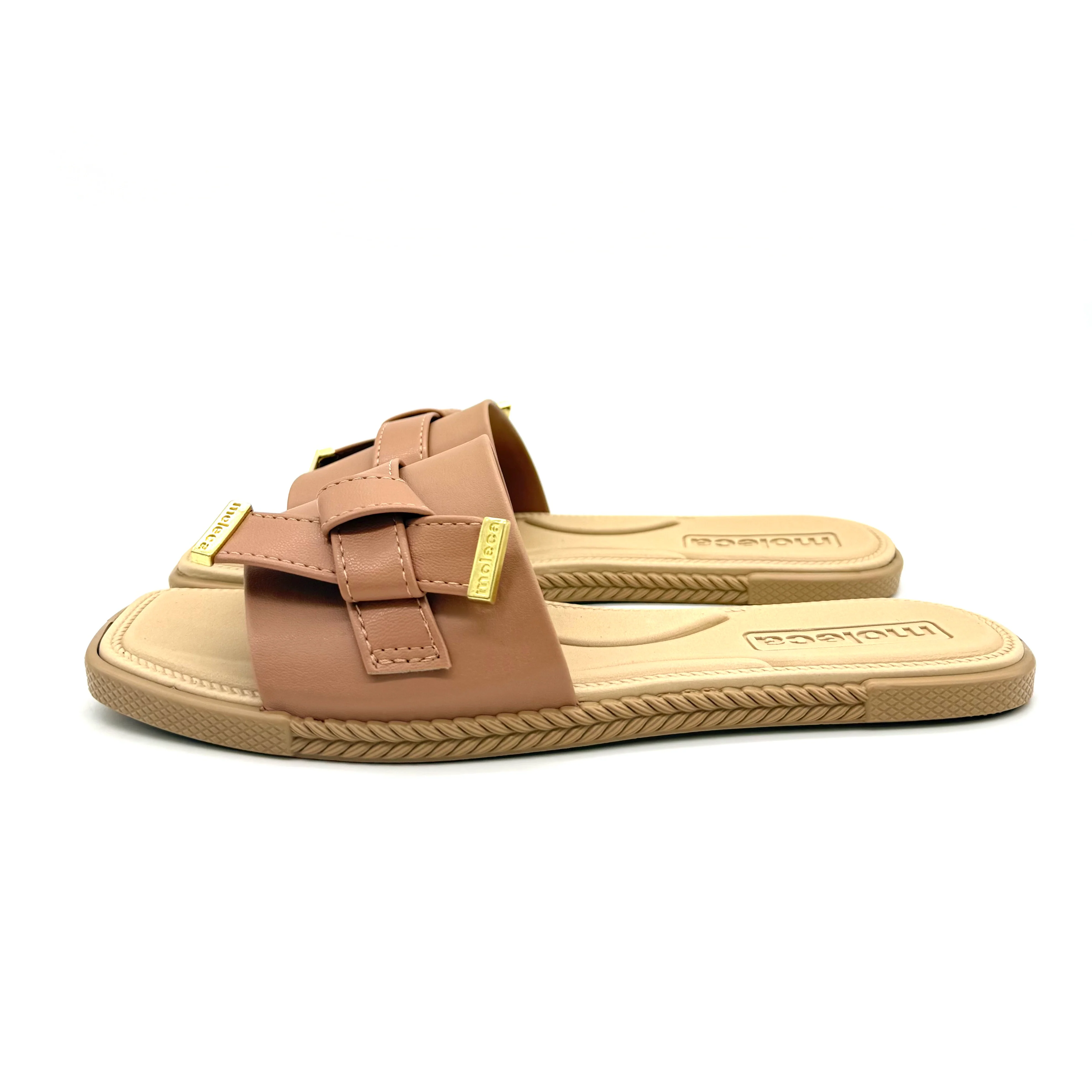 Moleca 5494-220 Slip-on Flat Sandal in Nude - Image 7